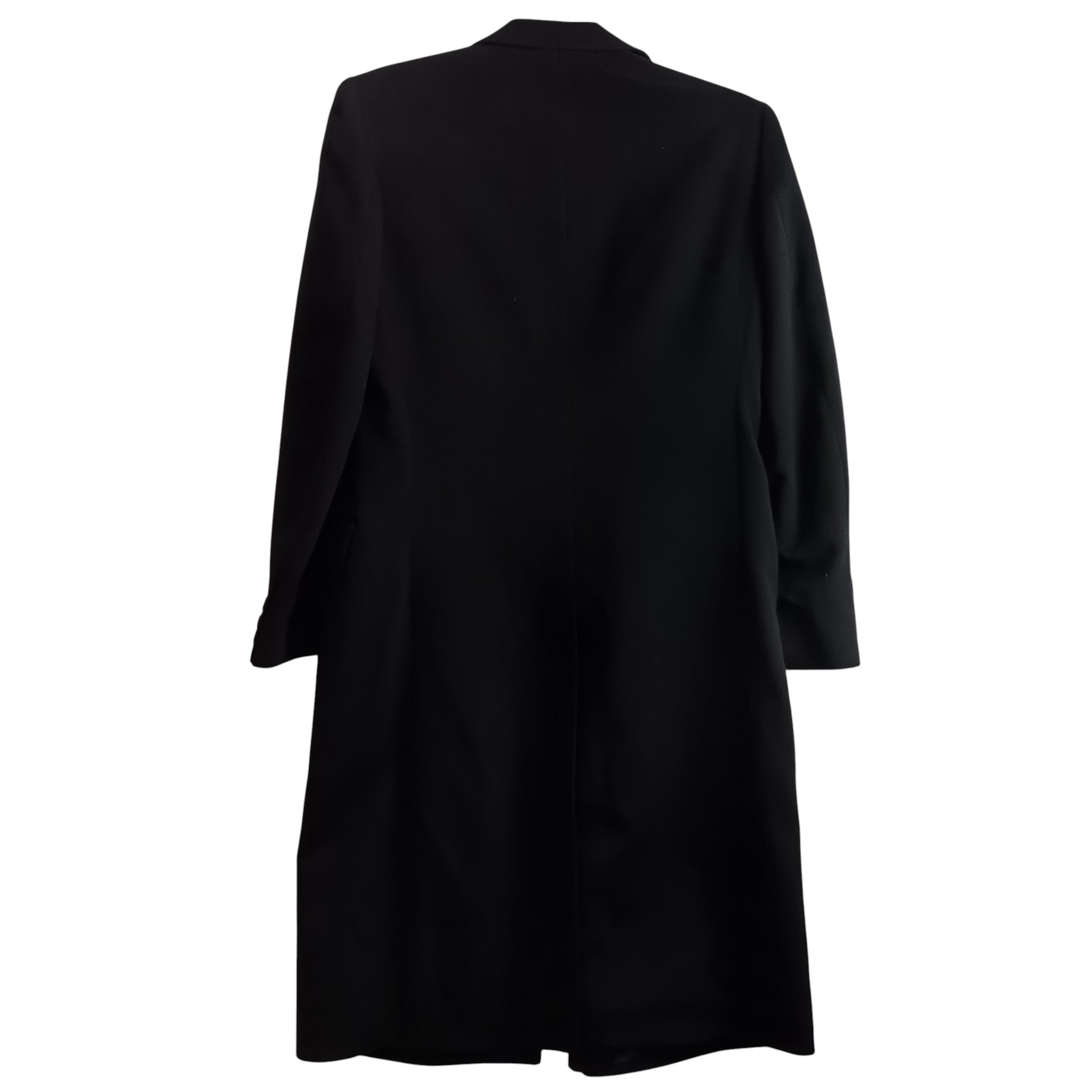 Back image for Vintage Dalah London Black Pure Cashmere Men's Overcoat UK Small Menswear | Pre-loved