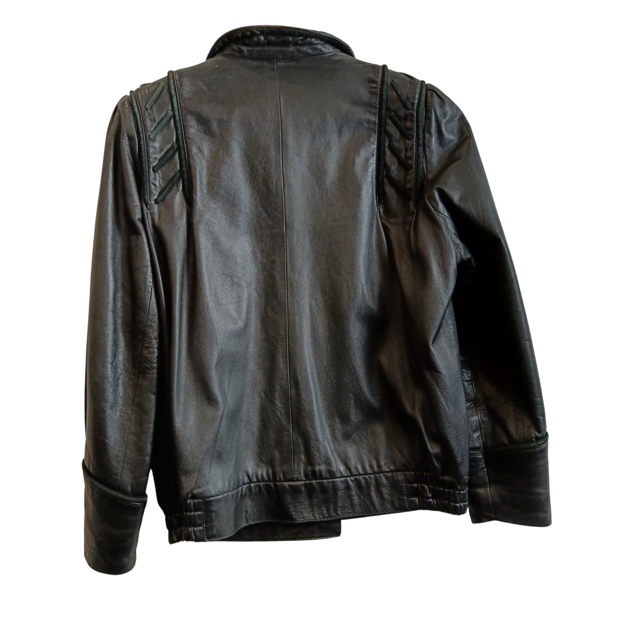 Back image for Unbranded Vintage Black Leather Women's Jacket UK X-Large Womenswear | Pre-loved