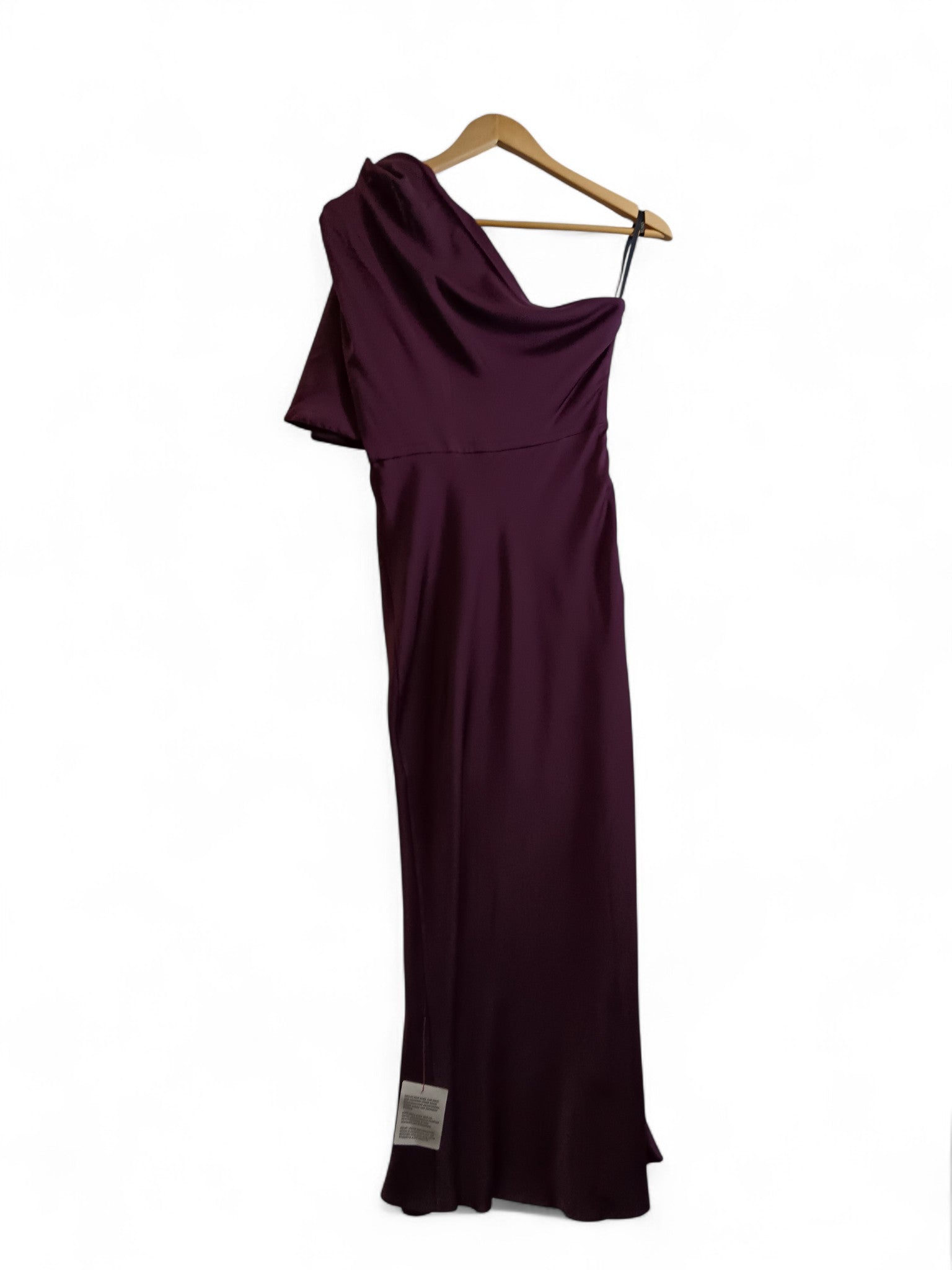 Back image for Asos Long Purple Satin Ladies Party Dress With One Sleeve UK 8 -Tags On - Womenswear | Pre-loved