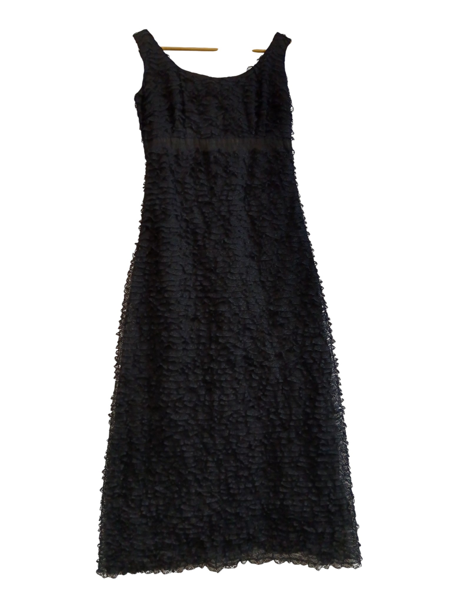Front image for Madison Avenue Black Lace Midi Dress Sleeveless UK Medium - Womenswear | Preloved