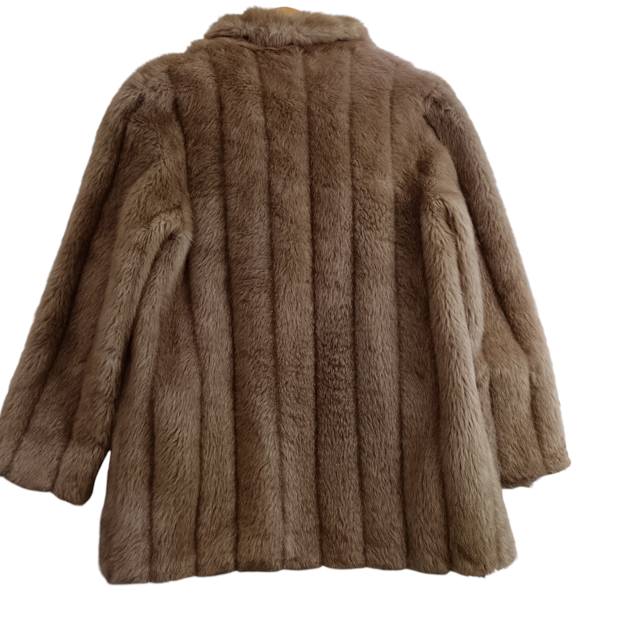Back image for Marno Mink Ladies Brown Faux Fur Mid Length Jacket UK Large - Womenswear | Pre-loved