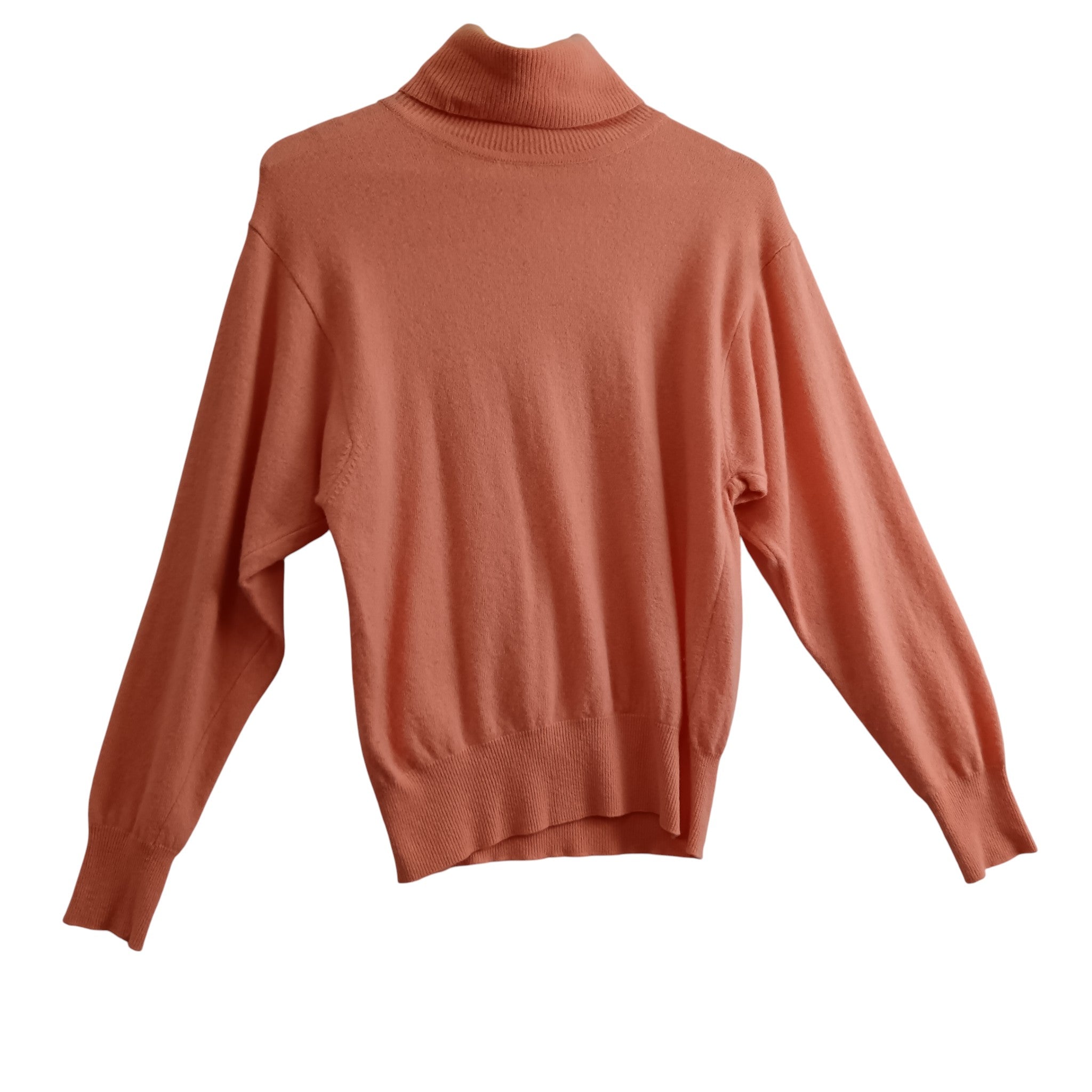 Front image for United Colors of Benetton Orange Knitted Turtleneck Women's Jumper UK M - Womenswear | Pre-loved