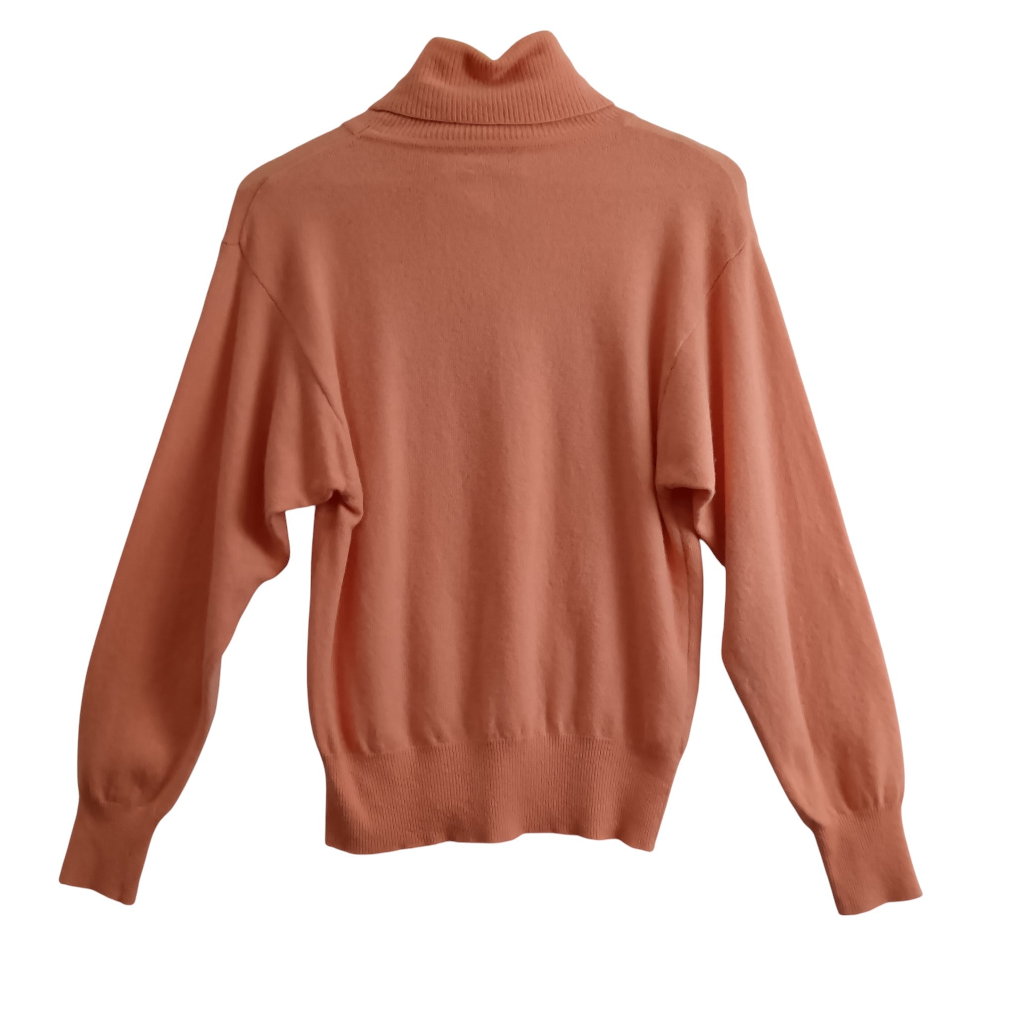 Back image for United Colors of Benetton Orange Knitted Turtleneck Women's Jumper UK M - Womenswear | Pre-loved