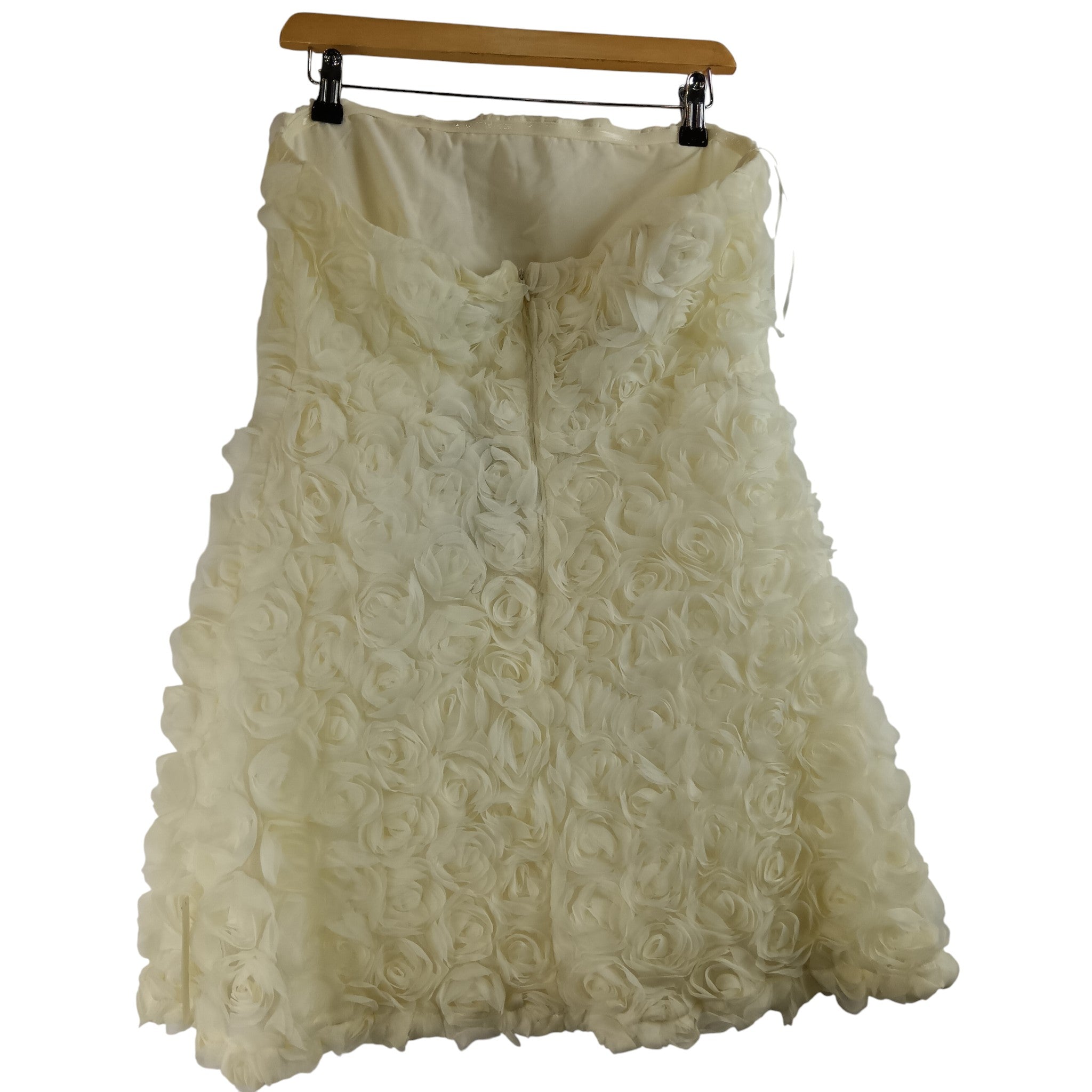 Back image for New Look Gold 3D Floral Short Cream Dress Strapless UK 10 - Tags On - Womenswear | Pre-loved