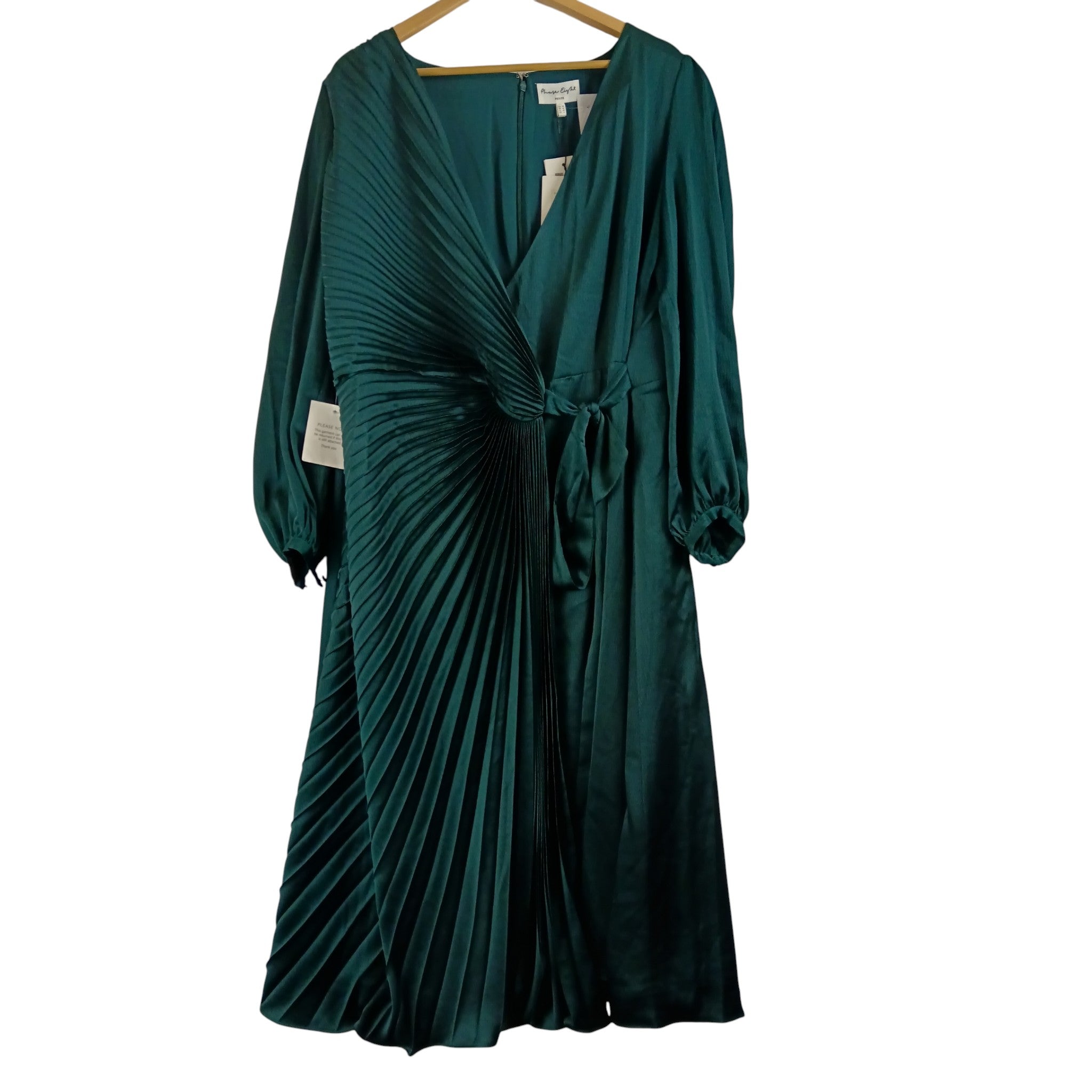 Front image for Phase Eight Dark Green Petite Gracie Sunray Pleated Midi Dress UK 20 -Tags On - Womenswear | Pre-loved