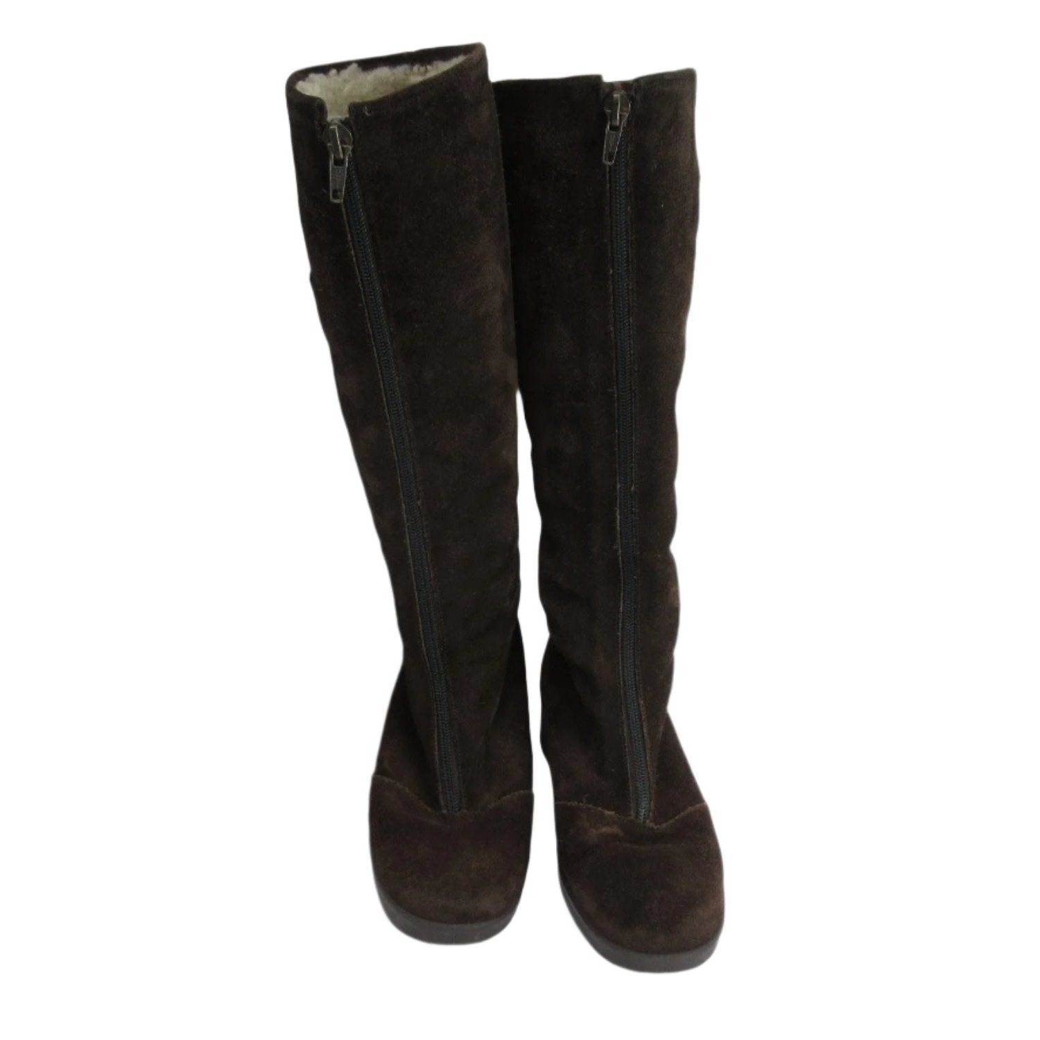Front image for Morlands Tall Suede Boots UK 4 Brown Womenswear | Preloved