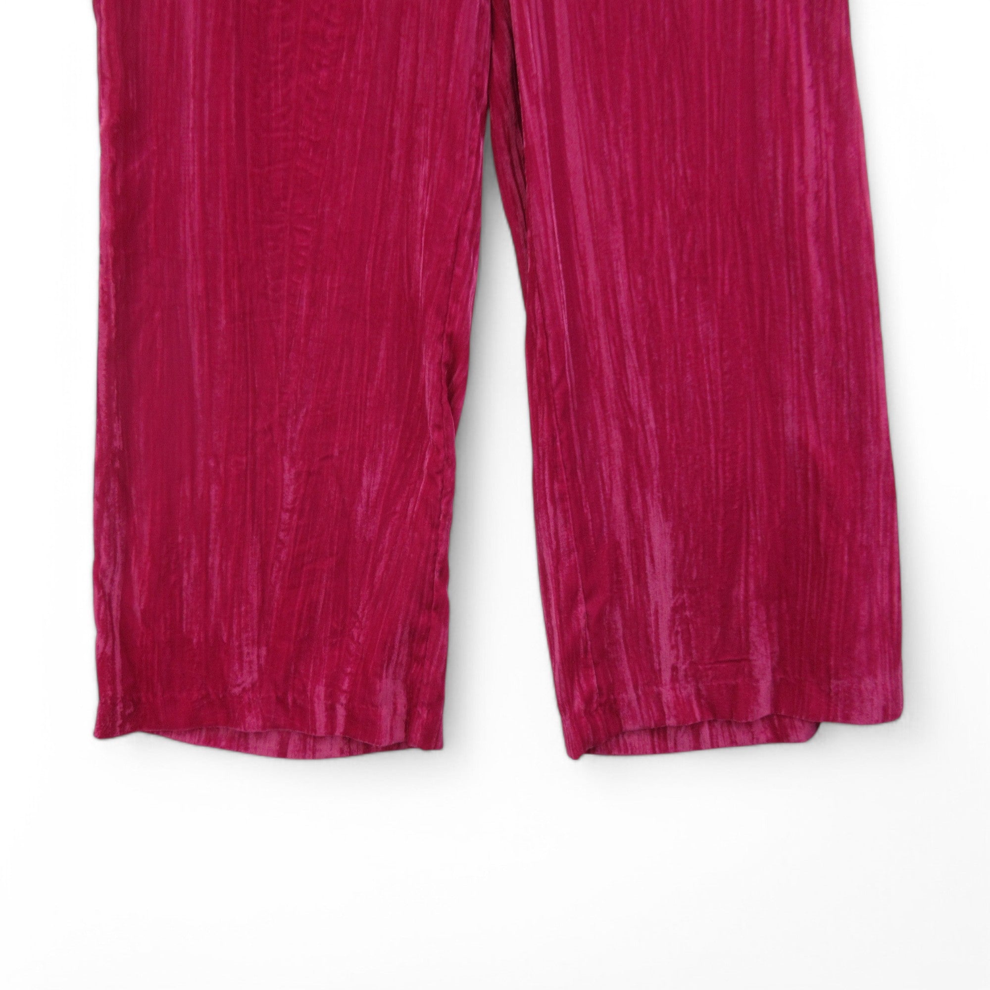 leg image for River Island Velvet Trousers UK 8 Pink Womenswear | Preloved