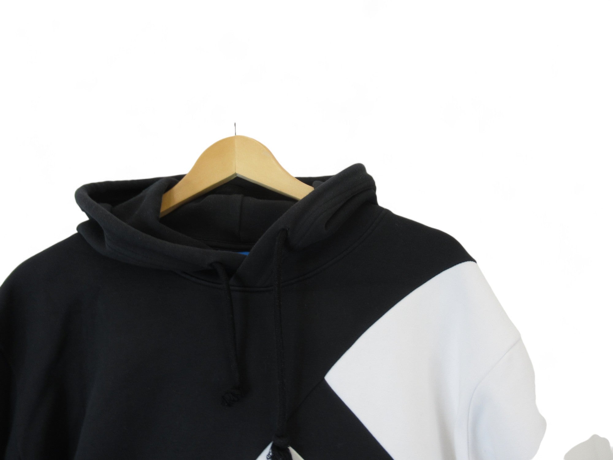 Close up front image for Adidas Black White Large Hoodie Menswear | Preloved