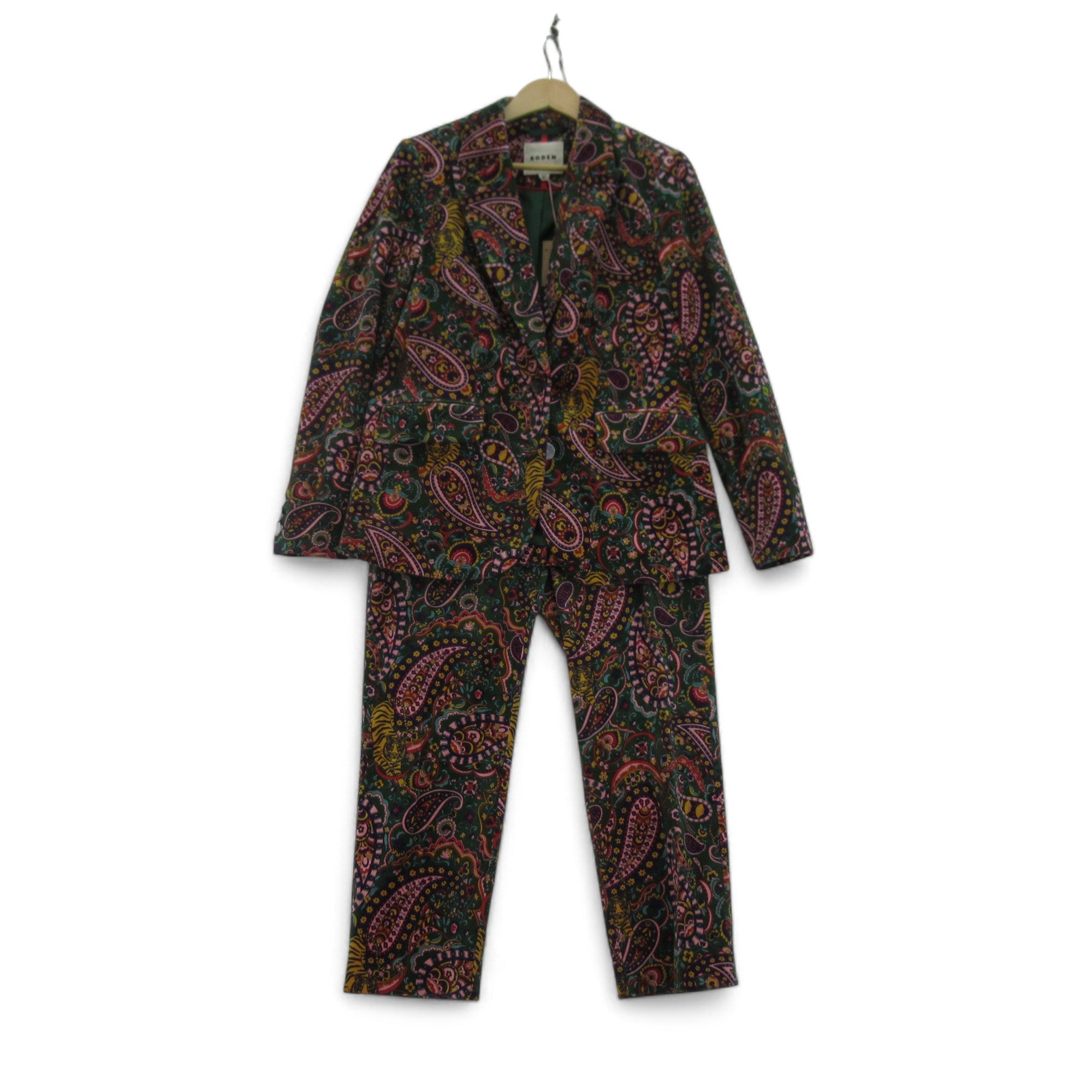 front image for Boden Velvet Trouser Suit 14-16 Paisley Womenswear | Preloved