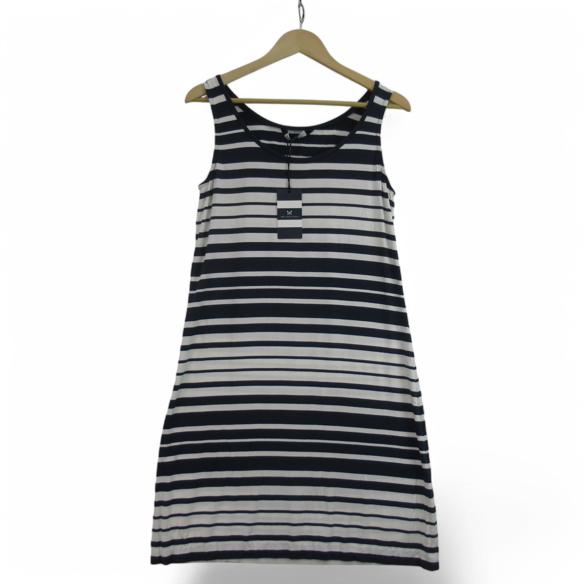 front image for Crew Clothing Stripe Dress UK 12 Navy White Womenswear | Preloved