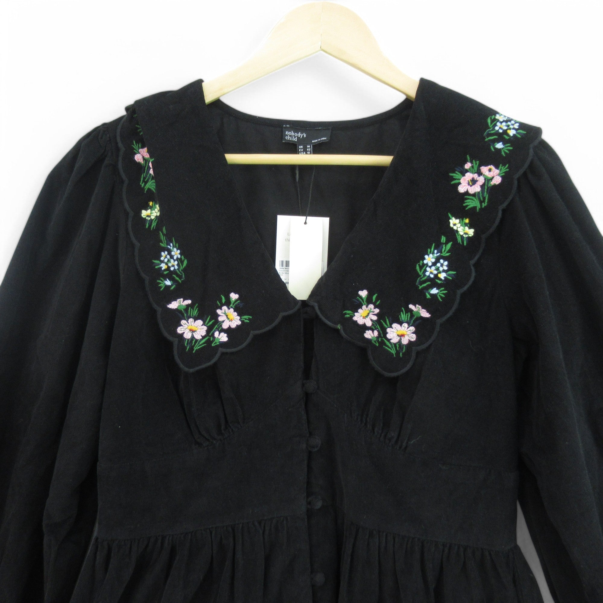 collar image for Nobodys Child Cord Dress UK 14 Black Womenswear | |Preloved