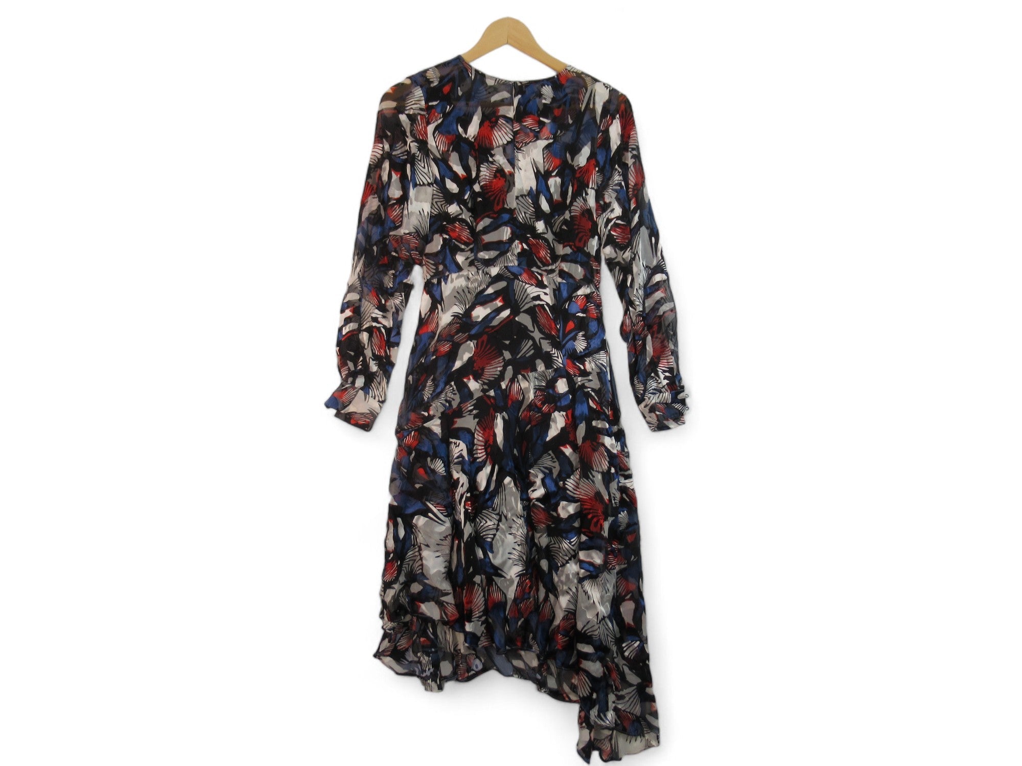 Front image for Reiss UK 8 Multicoloured Print Asymmetric Dress Womenswear | Preloved