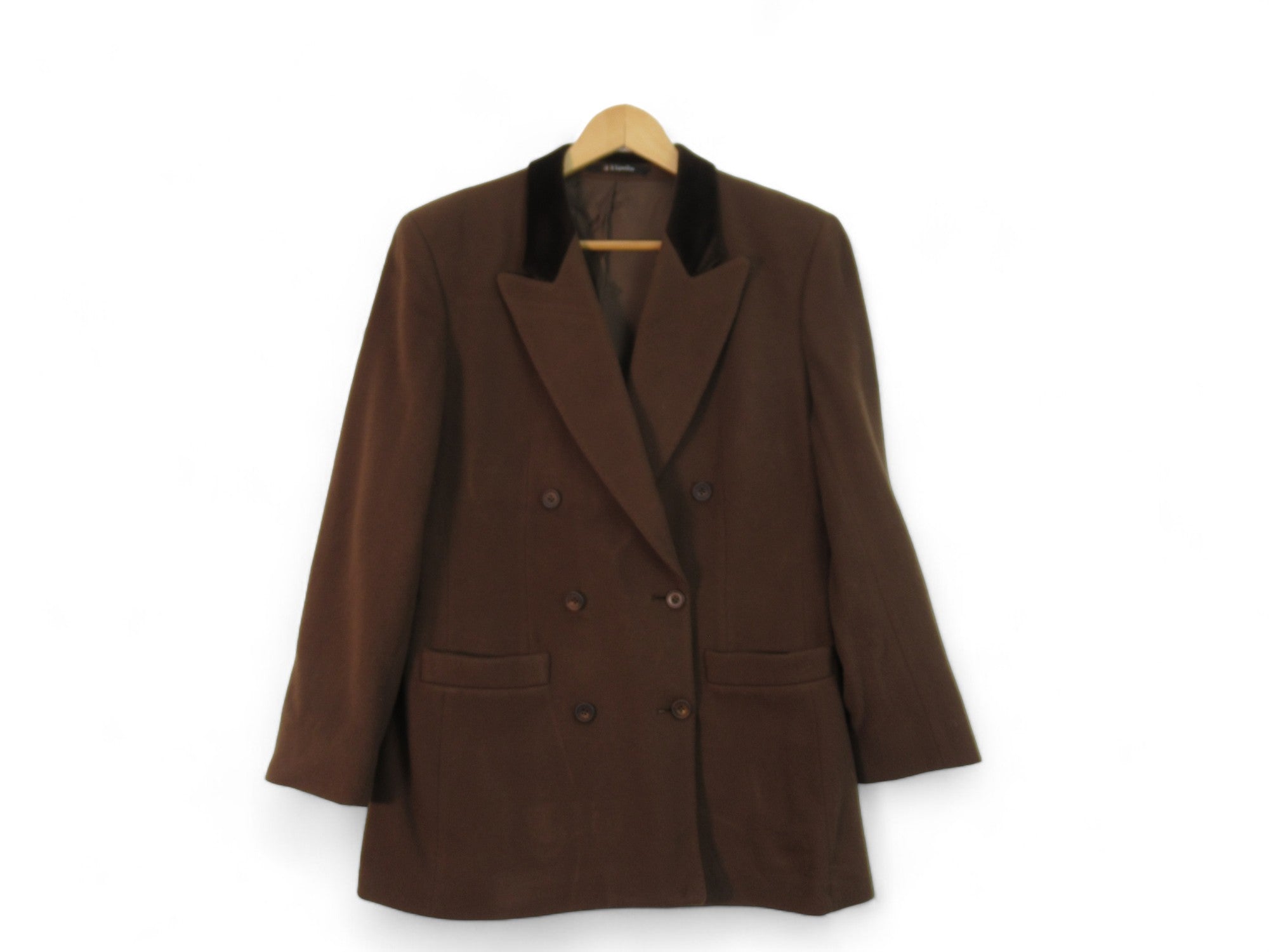 Front image for Daks Signature UK 10 Brown Blazer Wool Cashmere Womenswear | Preloved
