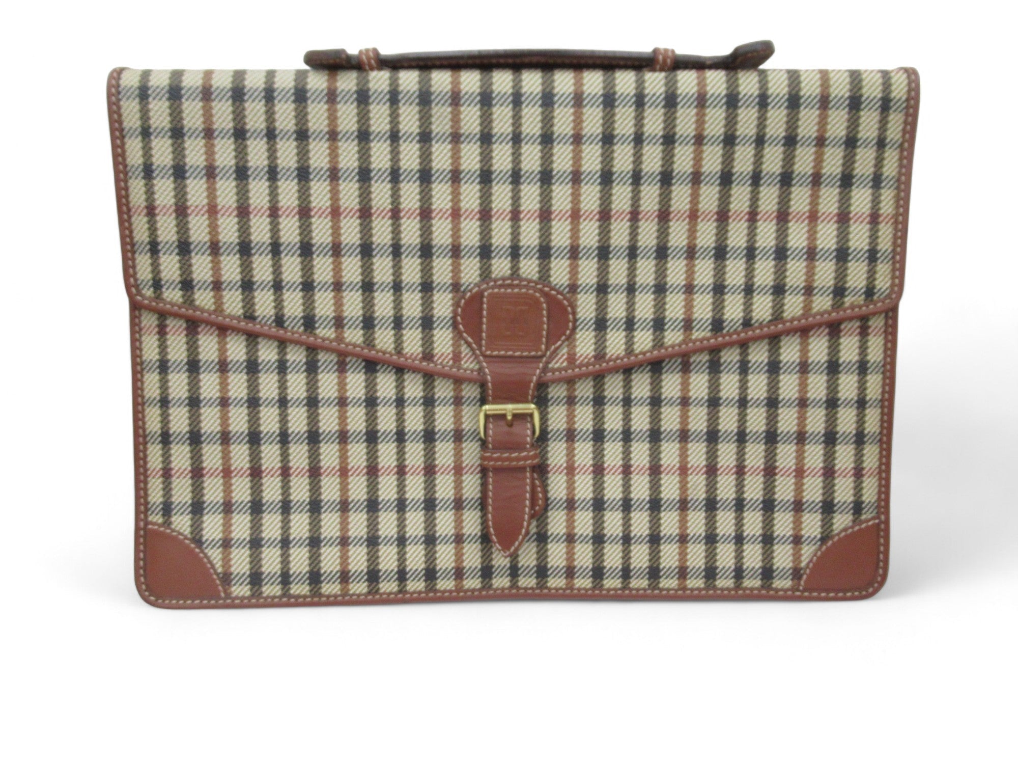Front image for Daks Signature Satchel Bag Buckle Document Menswear | Preloved