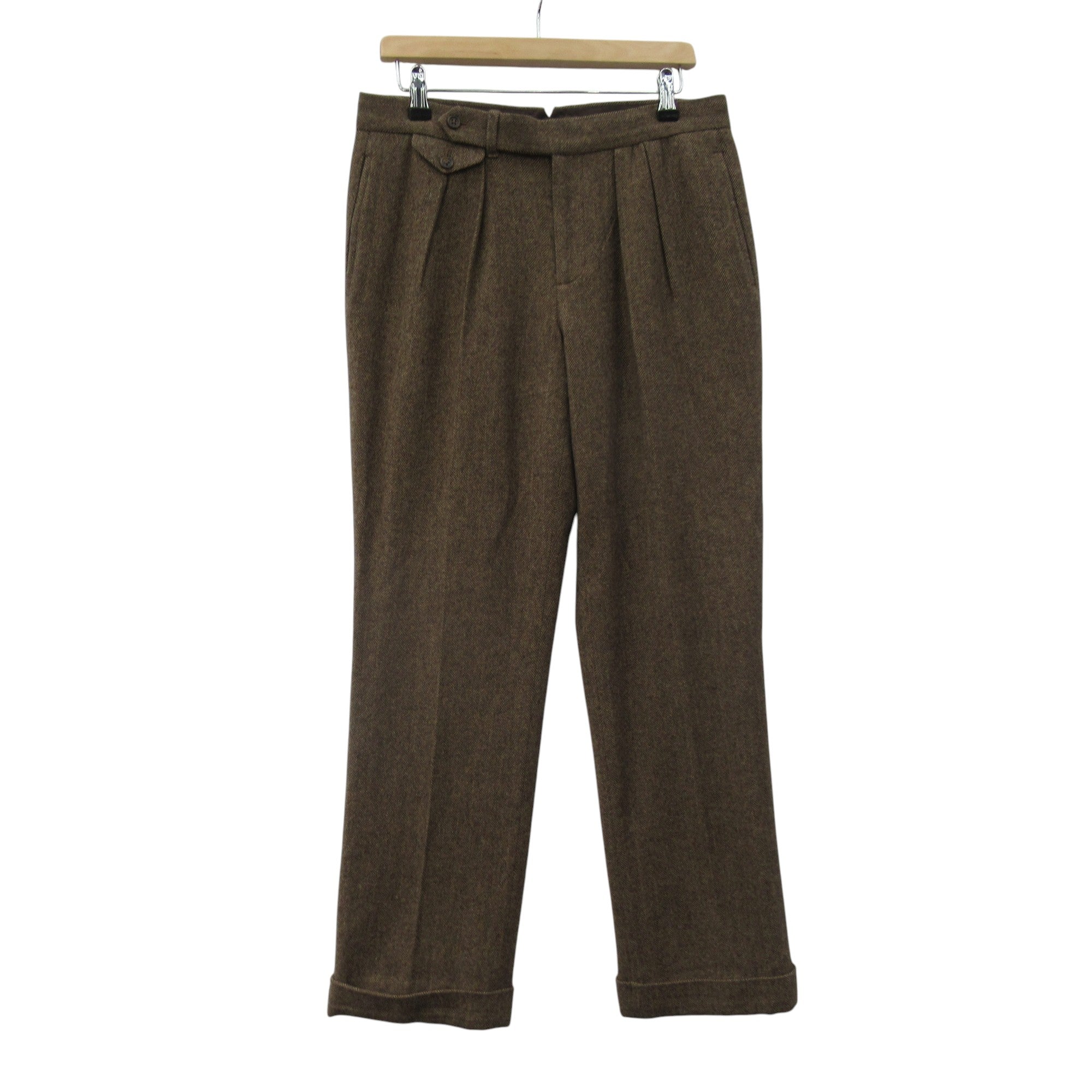 front image for Ralph Lauren Tweed Trousers Brown W32" Womenswear | Pre-loved