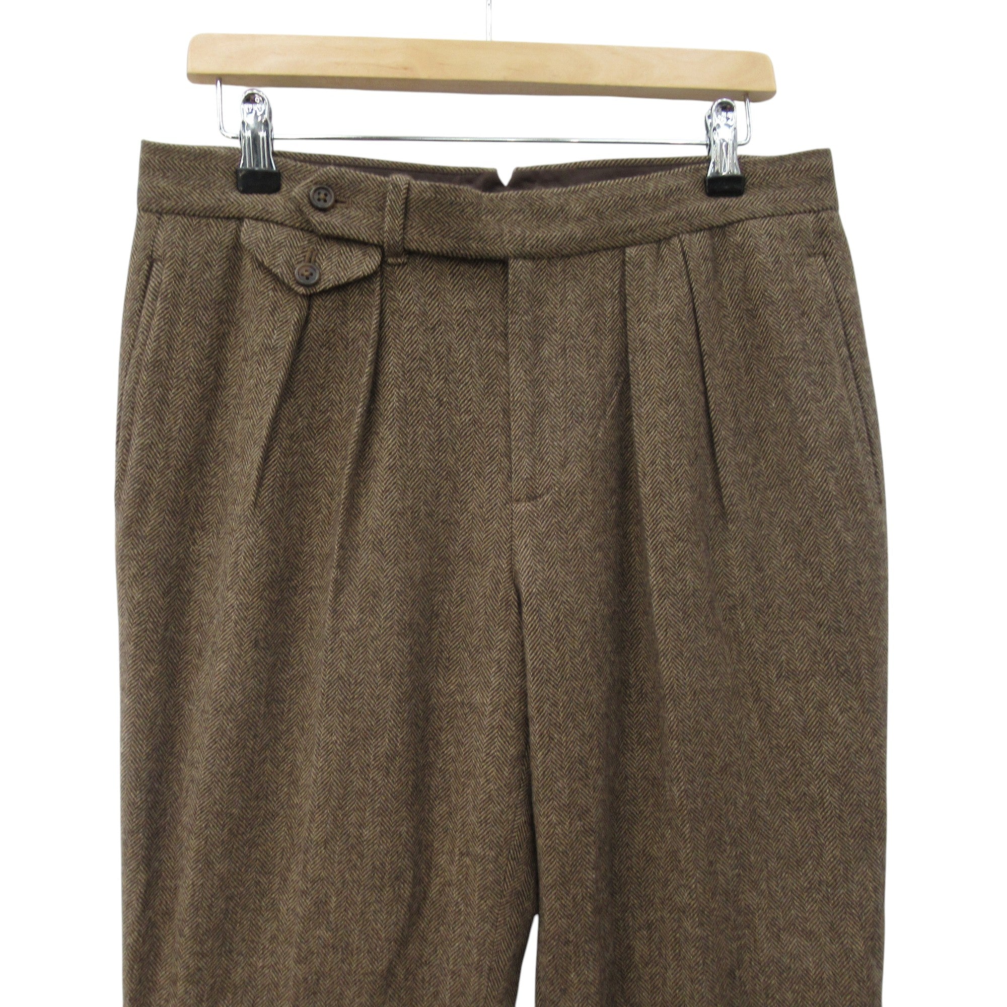 front image for Ralph Lauren Tweed Trousers Brown W32" Womenswear | Pre-loved