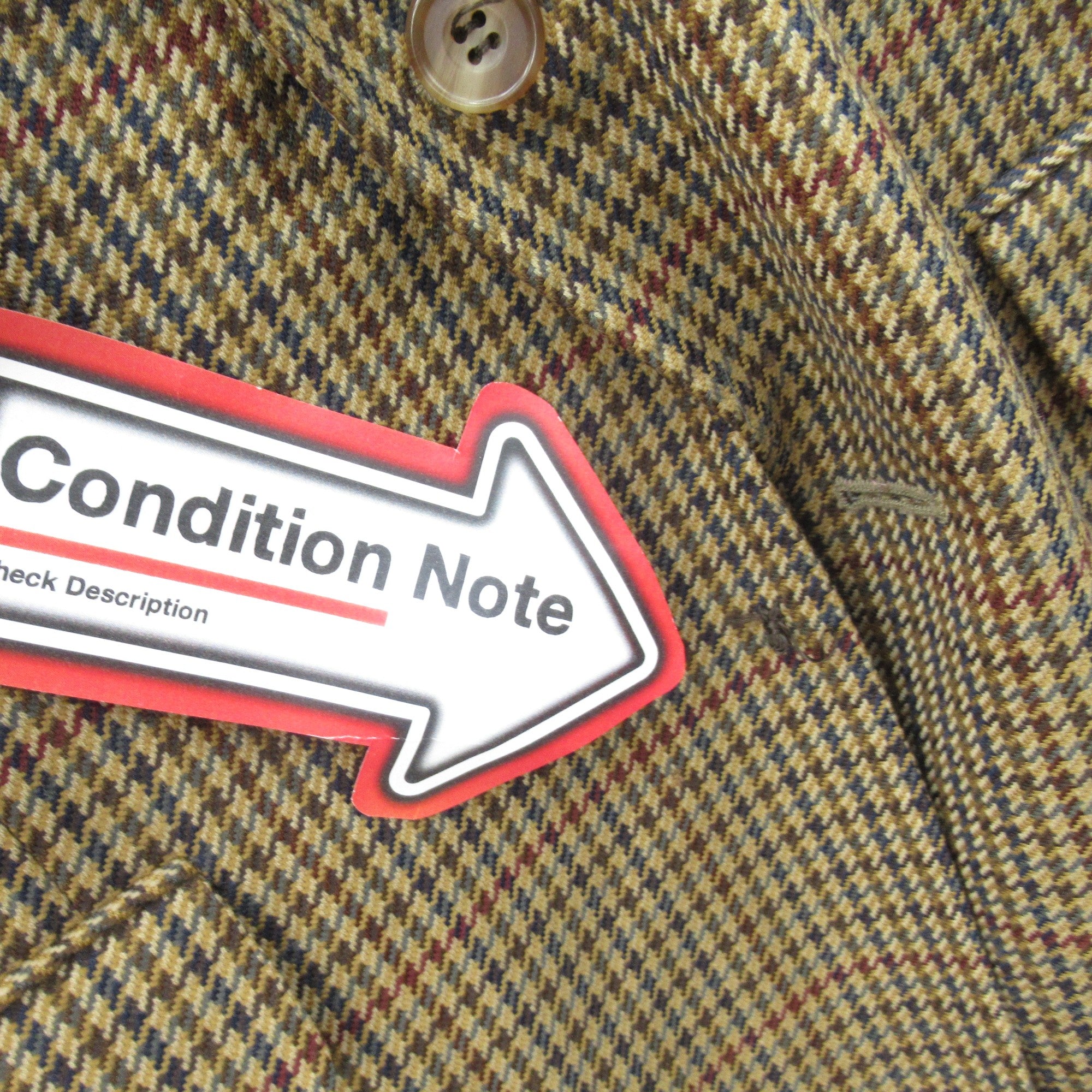 condition image for Daks Vintage Tweed Blazer 42 Brown Check Menswear | Pre-loved