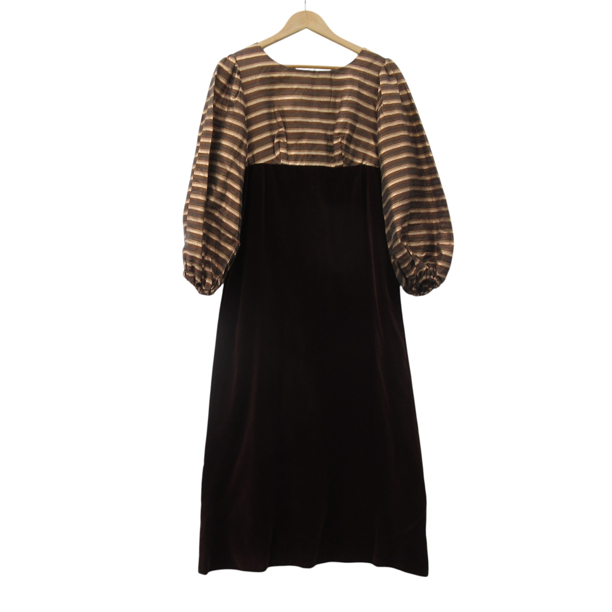 front image for Jean Varon Vintage Dress UK 14 Brown Gold Womenswear | Pre-loved