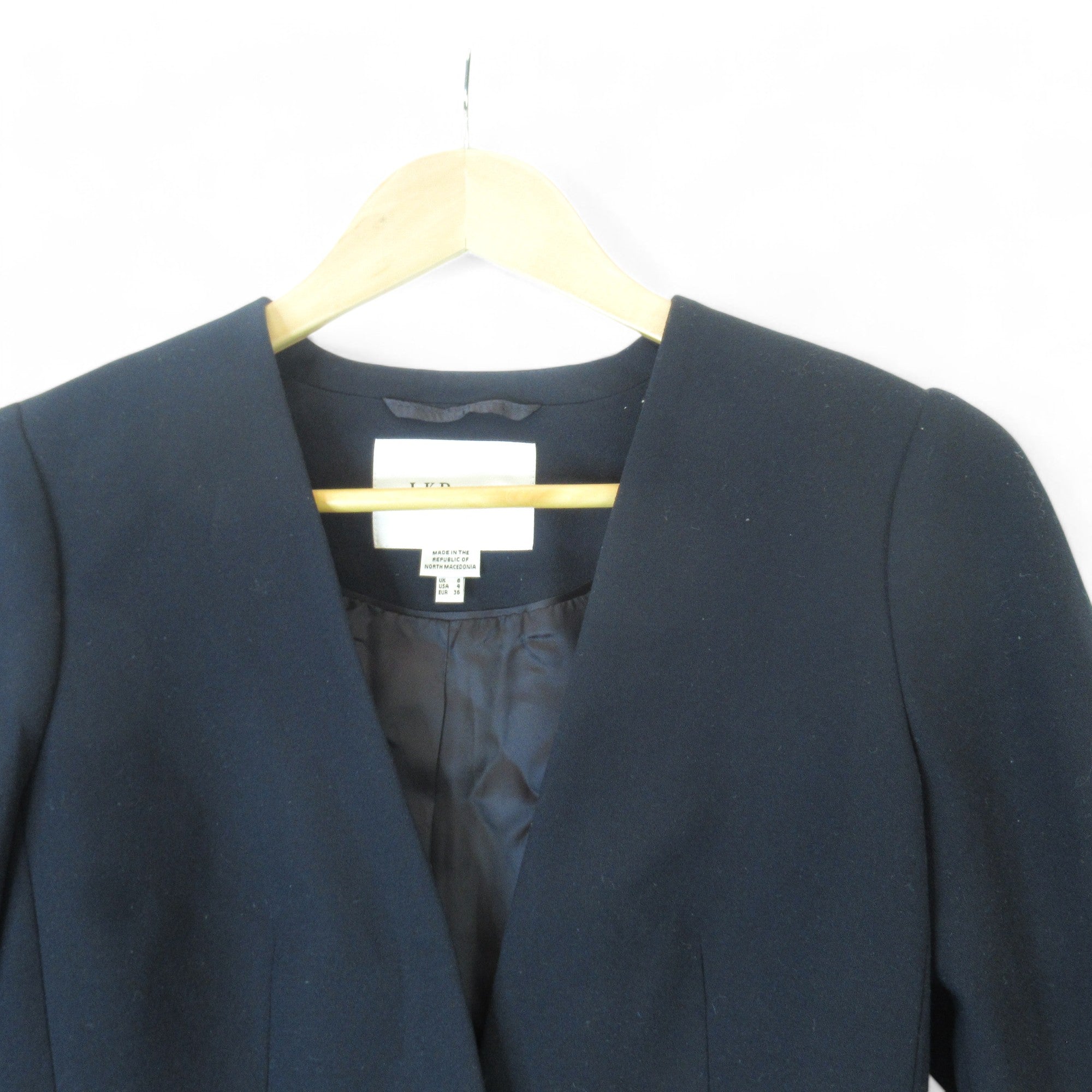 top image for L K Bennett Small Navy Blue Suit Jacket Womenswear | Preloved