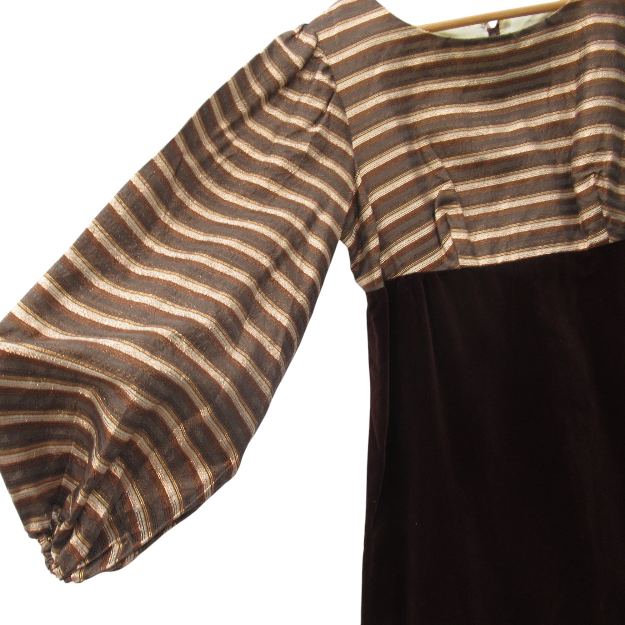 sleeve image for Jean Varon Vintage Dress UK 14 Brown Gold Womenswear | Pre-loved