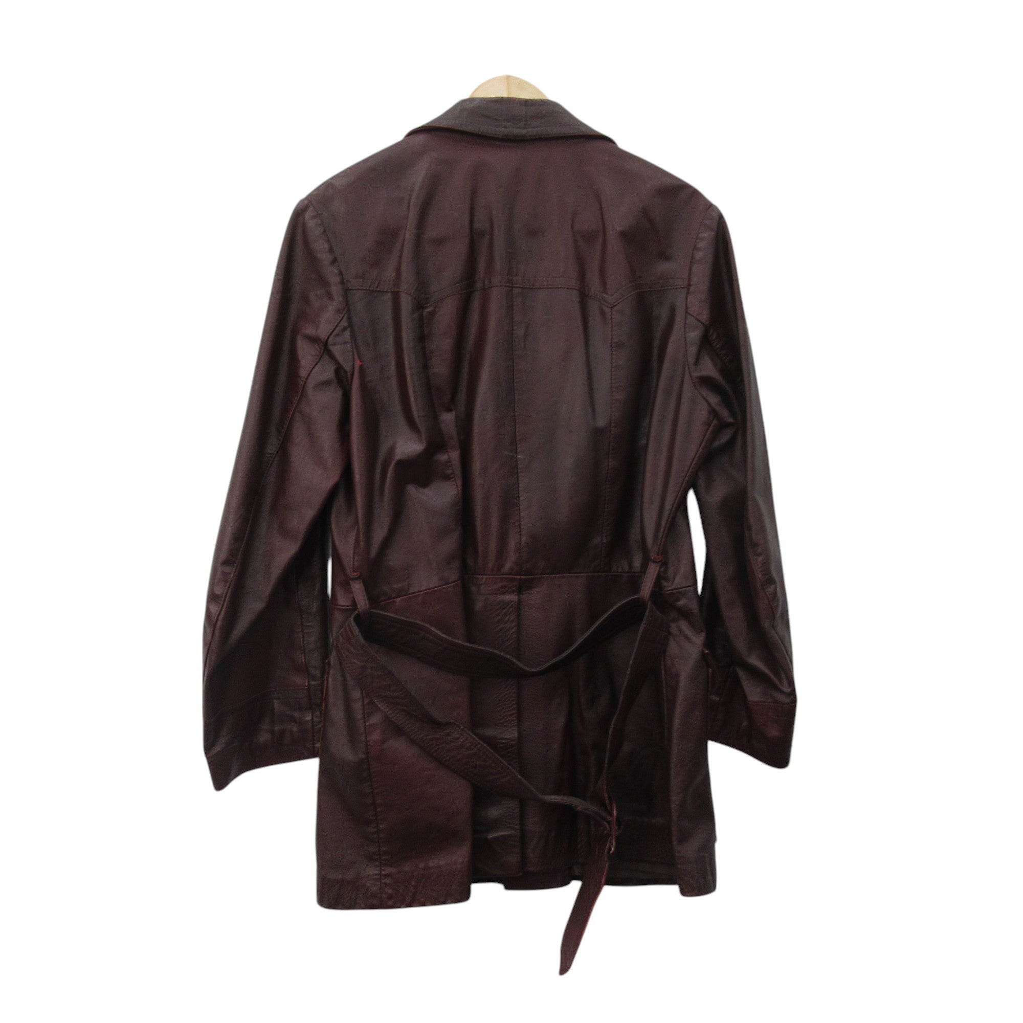 back image for Vintage 1970s Leather Jacket 42 Oxblood Red Menswear | Pre-loved