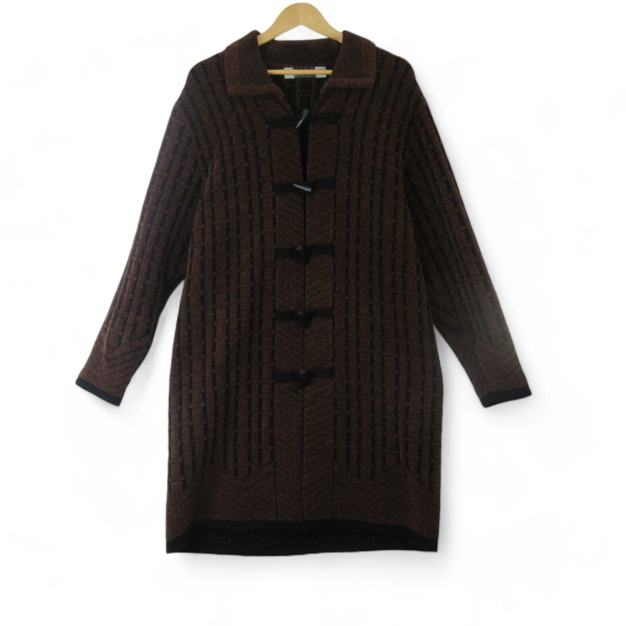 front image for Black Wood UK 16 Brown Toggle Vintage Cardigan Womenswear | Preloved