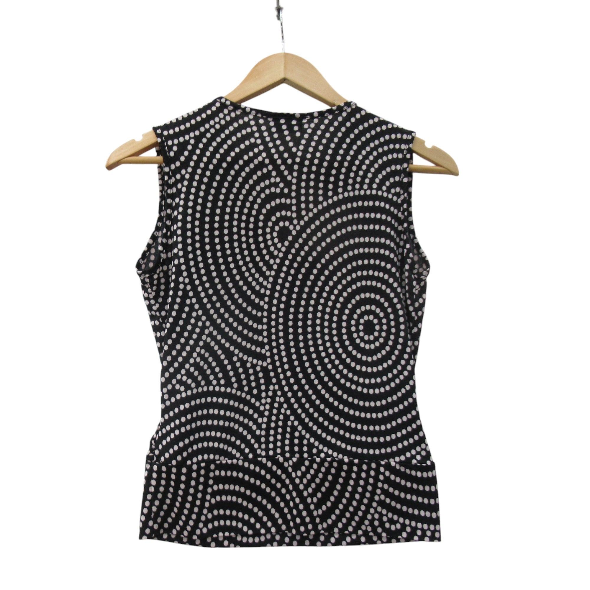 back image for Amaranto Top Blouse UK 10 Black White Spot Womenswear | Pre-loved