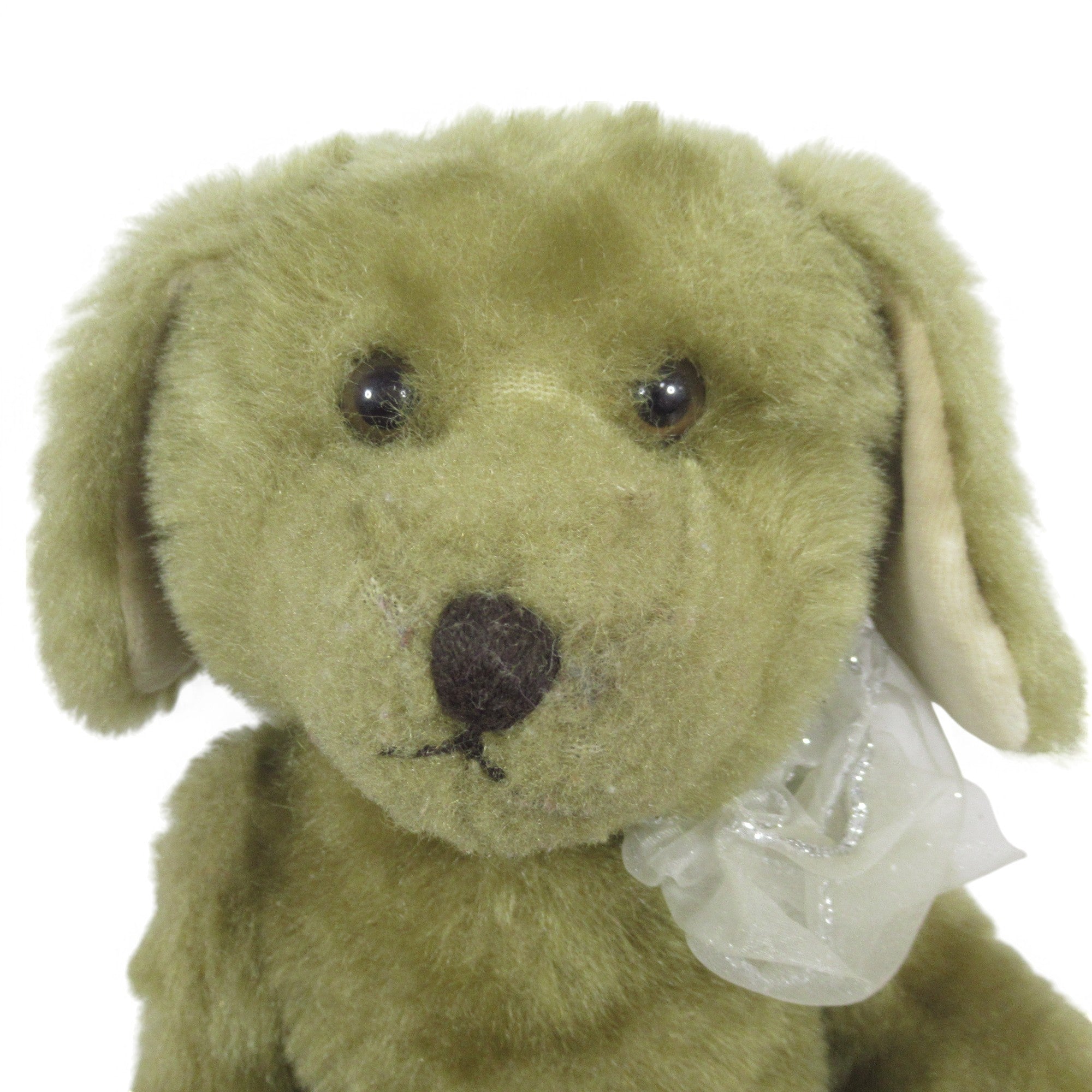 Salco Brown Dog Plush Soft Toy w/ Bow 40cm Vintage | Pre-Loved