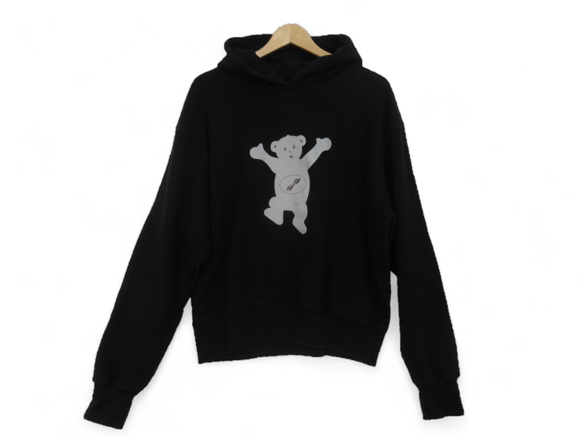 Front image for We11 Done Small Black Bear Hoodie Menswear | Preloved