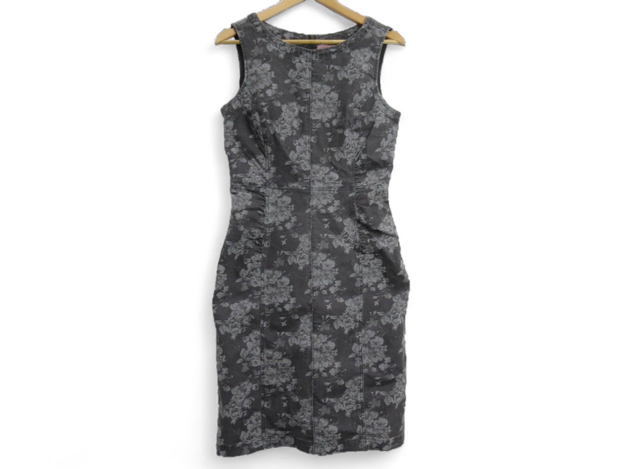 Front image for Phase Eight UK 12 Grey Floral Denim Dress Womenswear | Preloved