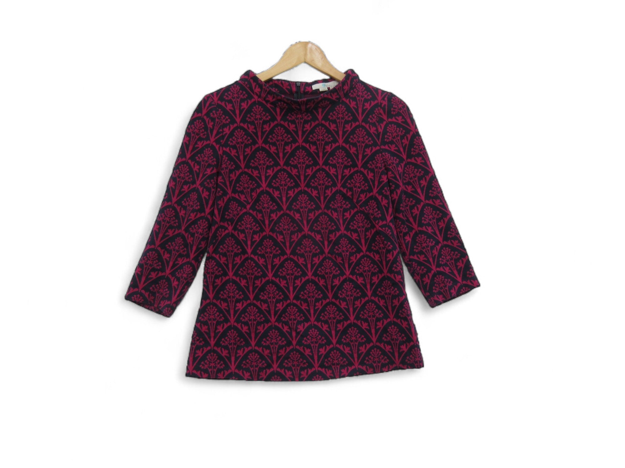 Front image for Boden Top UK 12 Black Pink High Neck Top Womenswear | Preloved