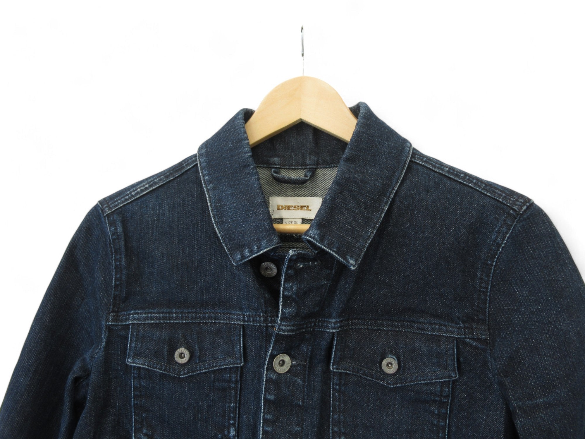 Top front image for Diesel XL Slim Fit Blue Denim Jacket Menswear | Preloved