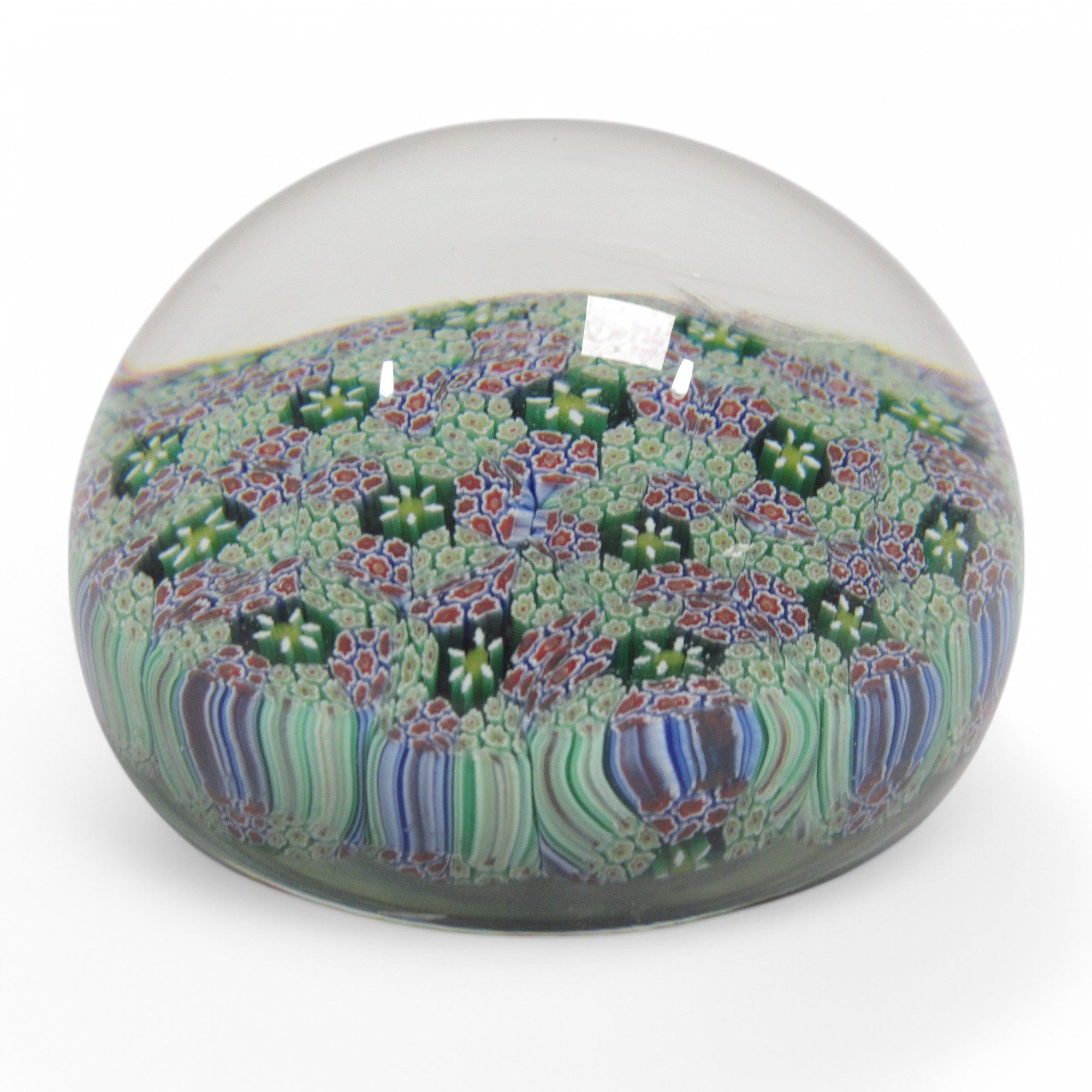 Front image of Vetreria 3 Fiori Murano Glass Paperweight Floral Multicolour