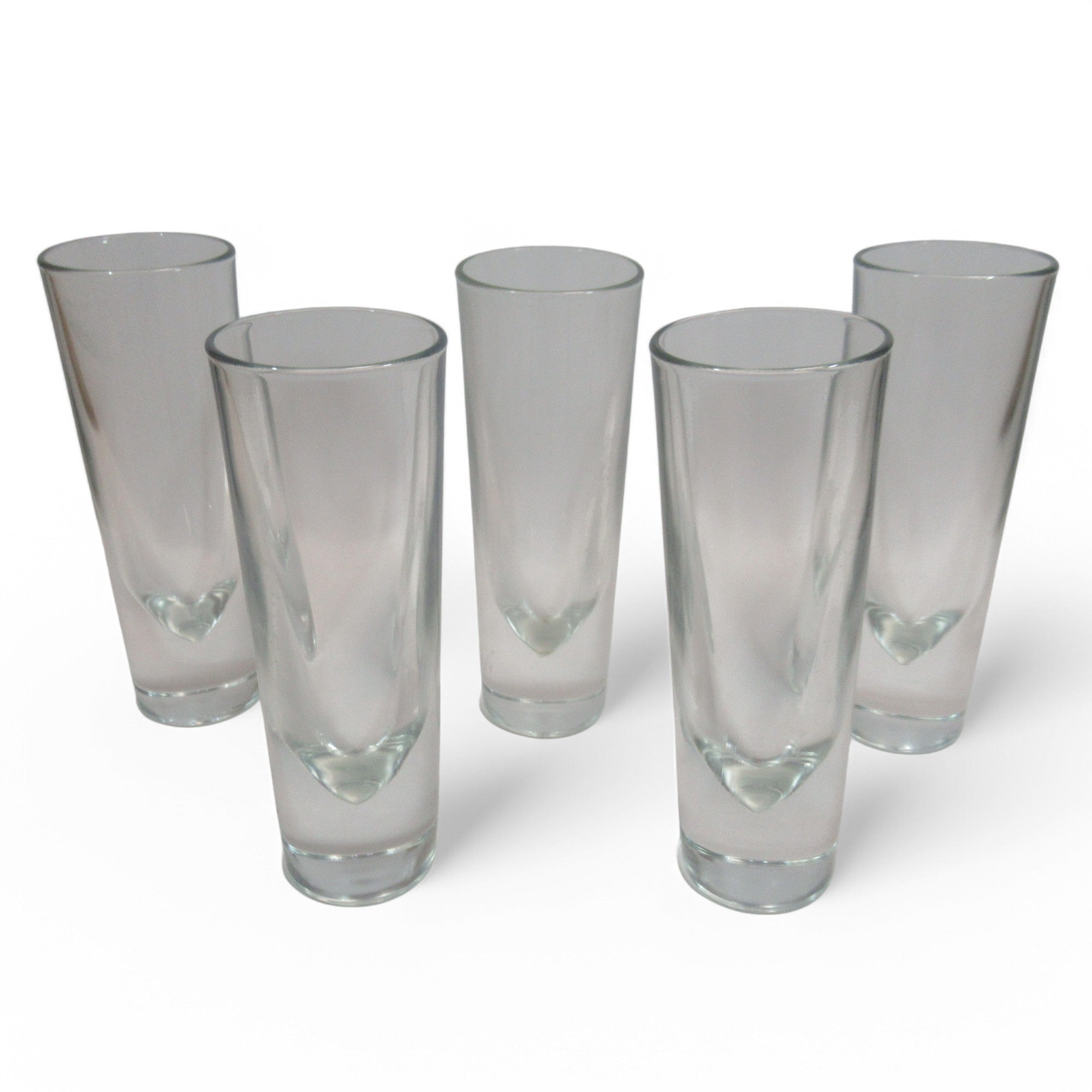 Overview image of Set of 5 Heavy Bullet Glasses Made in Italy 7" Tall