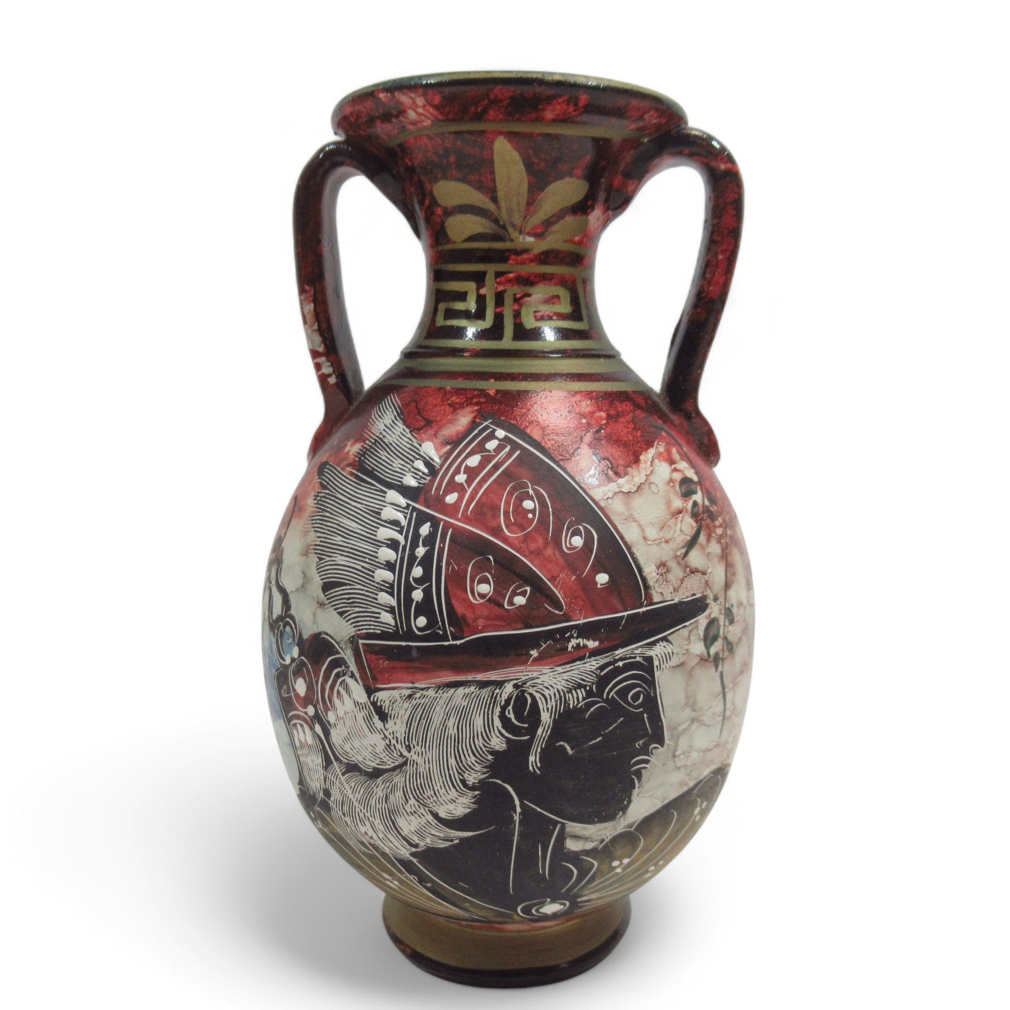 Front image of Ancient Greece Style Vase Double-Handled Hand Painted