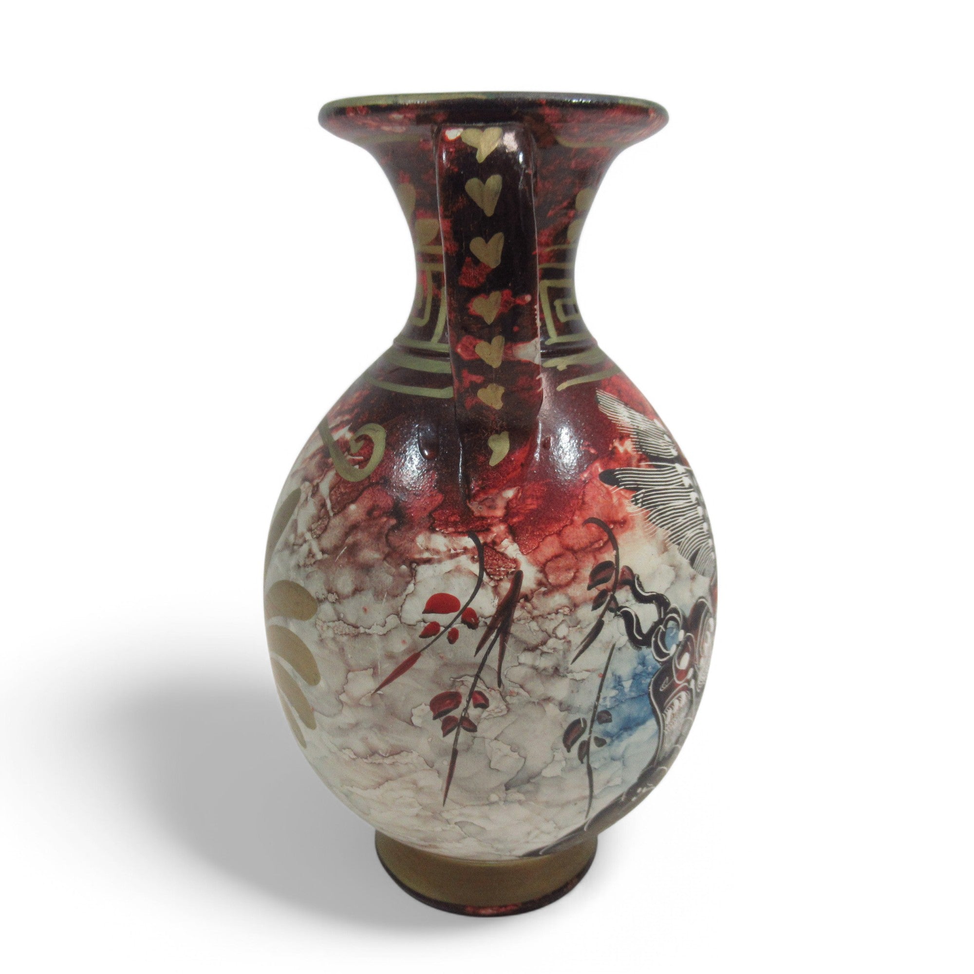 Side image of Ancient Greece Style Vase Double-Handled Hand Painted