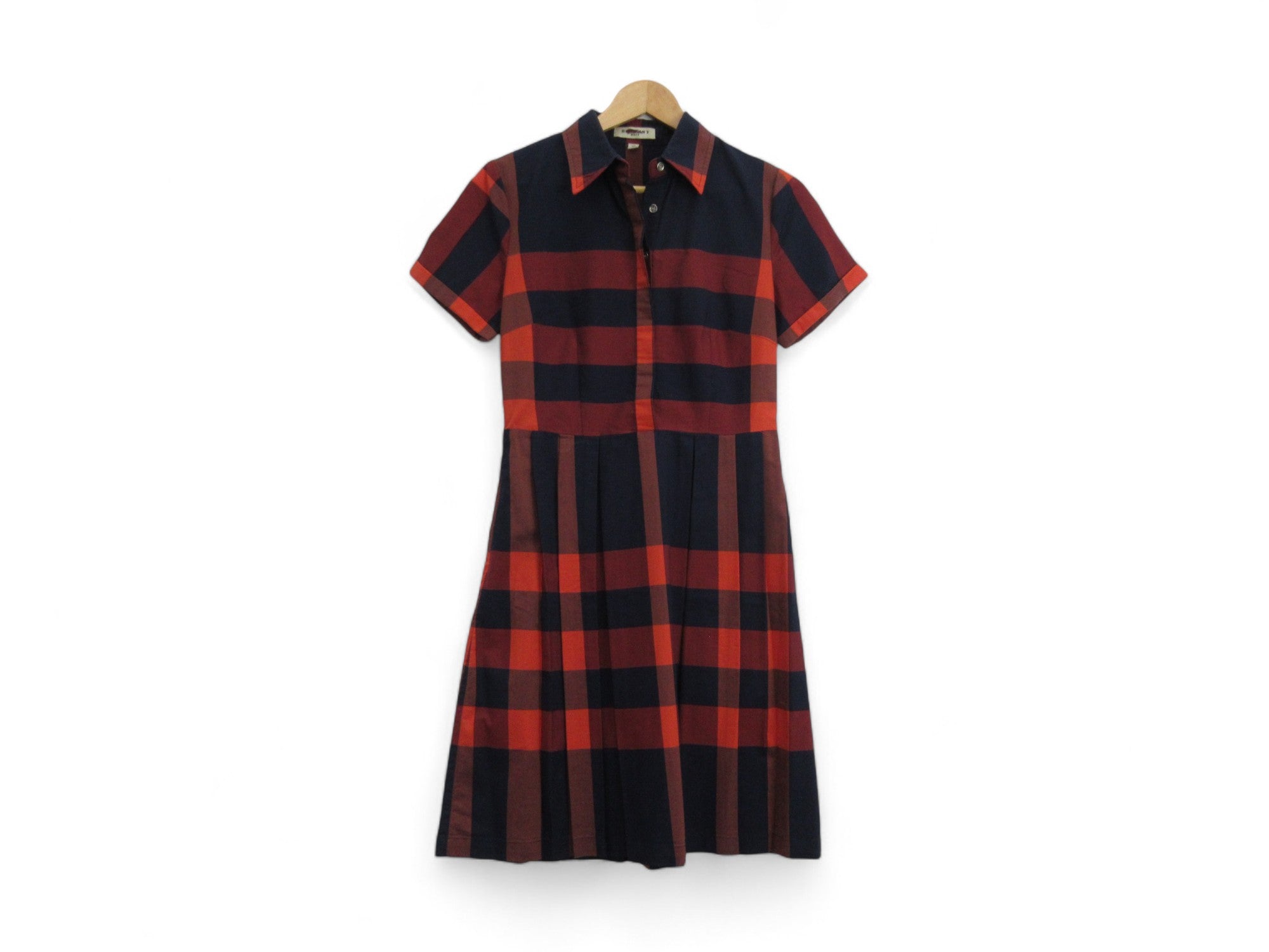 Front image for Brit UK 6 Blue Red Check Shirt Dress Womenswear | Preloved