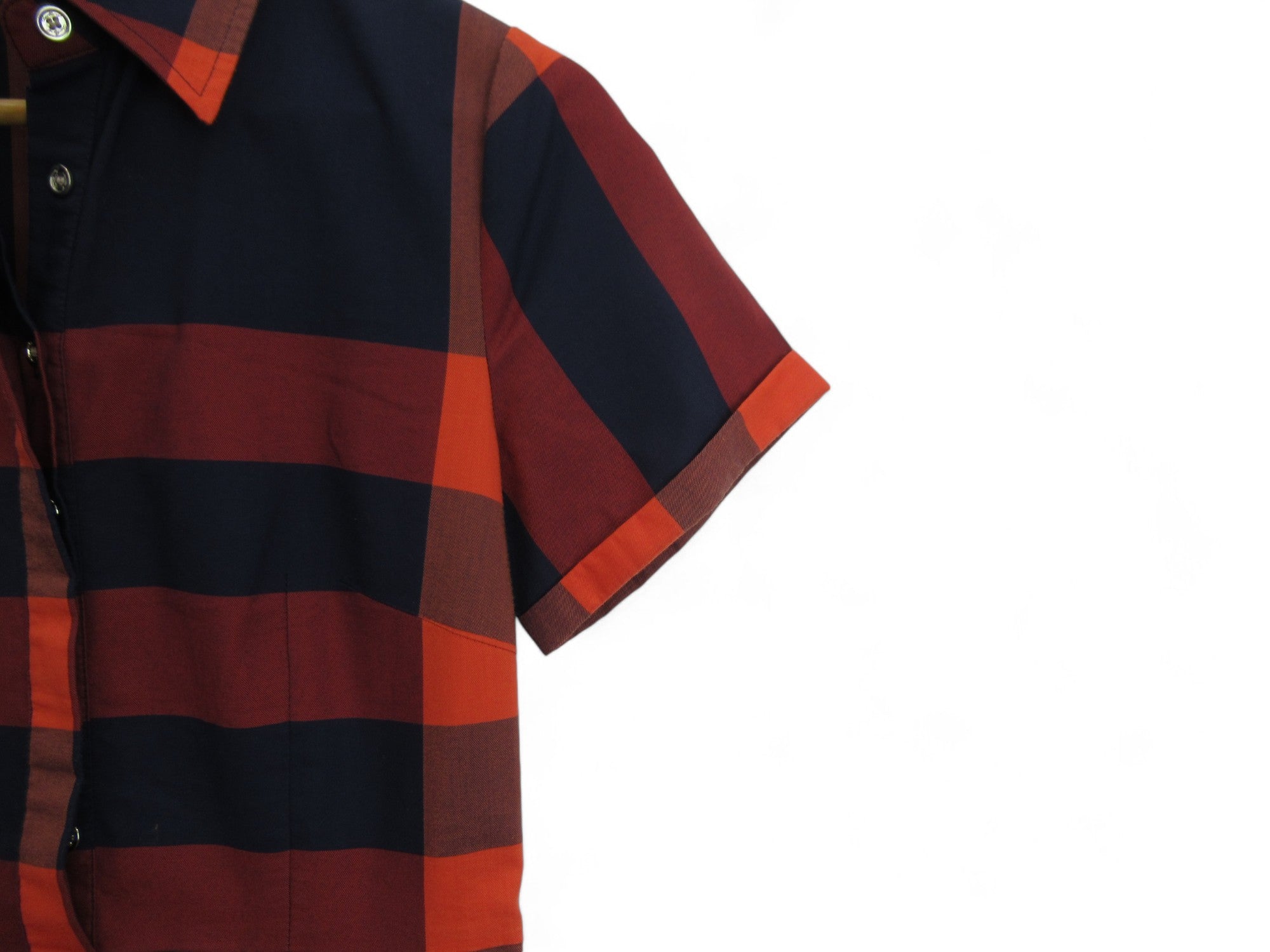 Sleeve image for Brit UK 6 Blue Red Check Shirt Dress Womenswear | Preloved