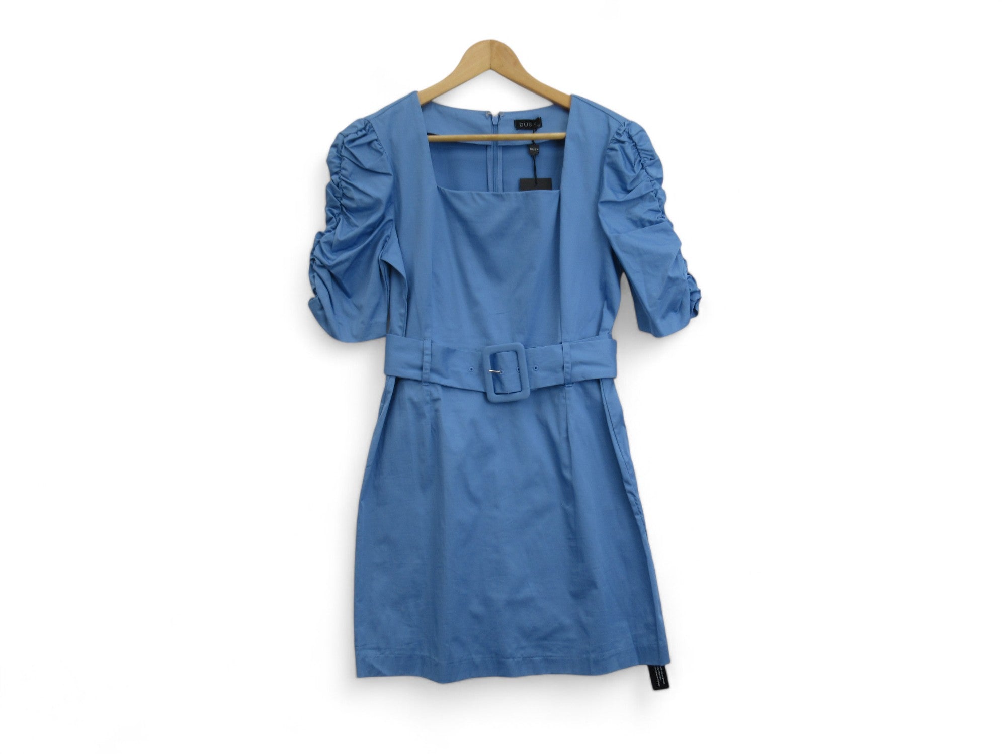 Front image for Dusk UK 12 Blue Puff Sleeve Dress Womenswear | Preloved