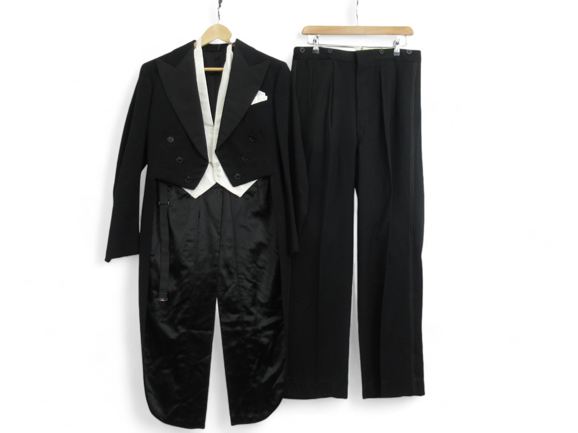 Front suit image for Dinner Dress Suit Tails 32" Black Menswear Formal Occasion | Preloved