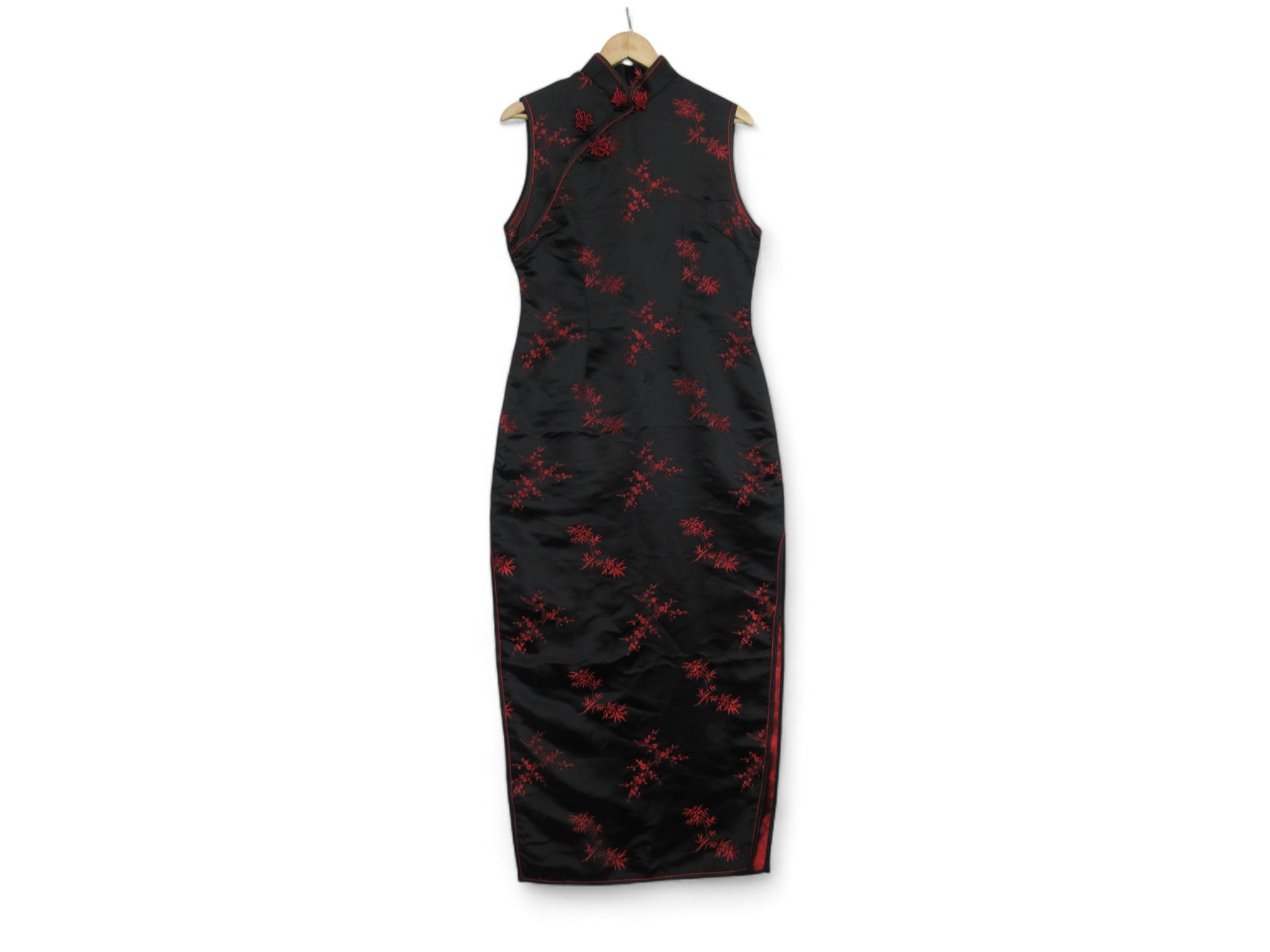 Front image for Silkwear UK 12 Black Red Oriental Dress Womenswear | Preloved