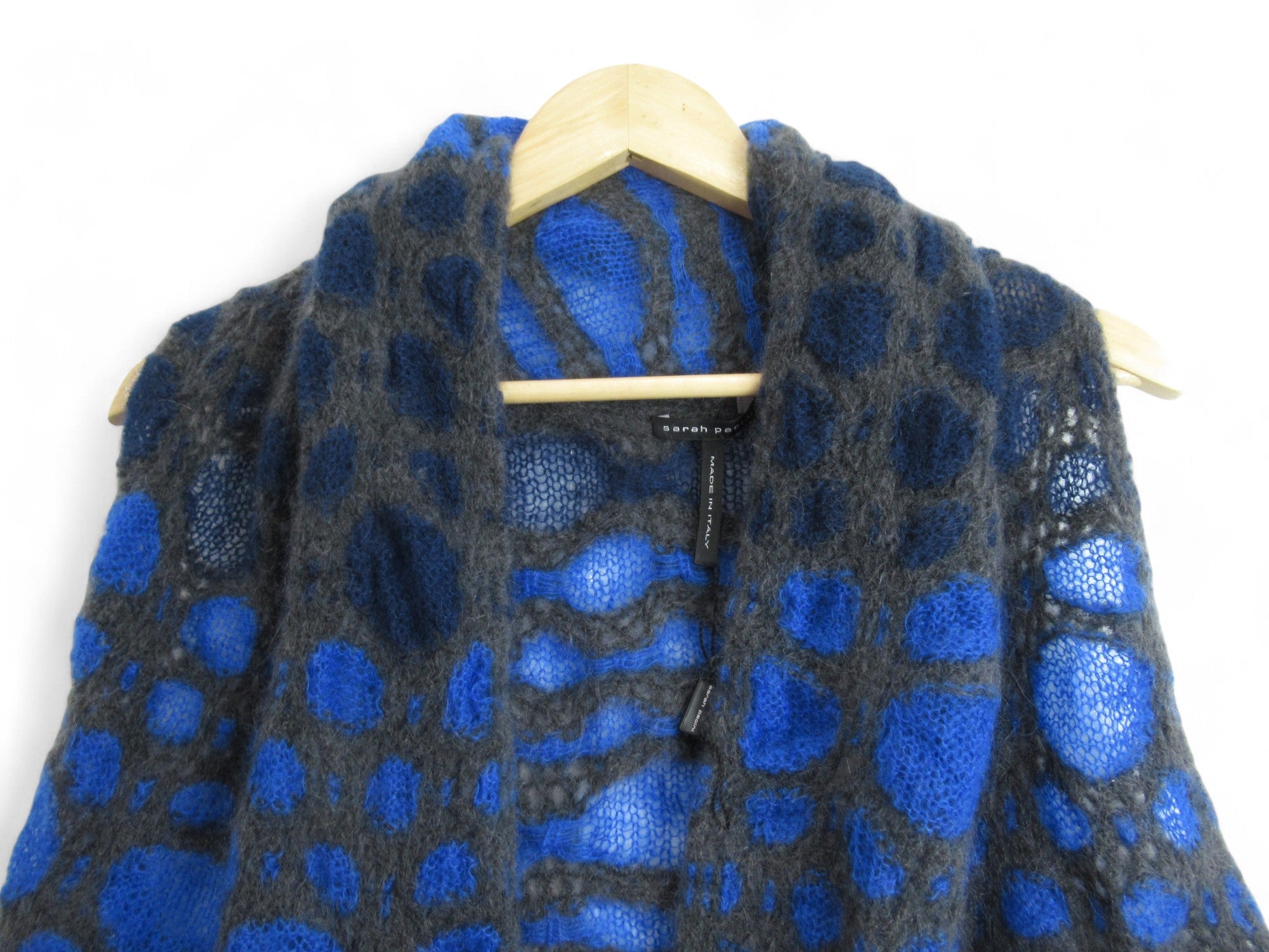 Close up image for Sarah Pacini One Size Blue Grey Caridgan Womenswear | Preloved