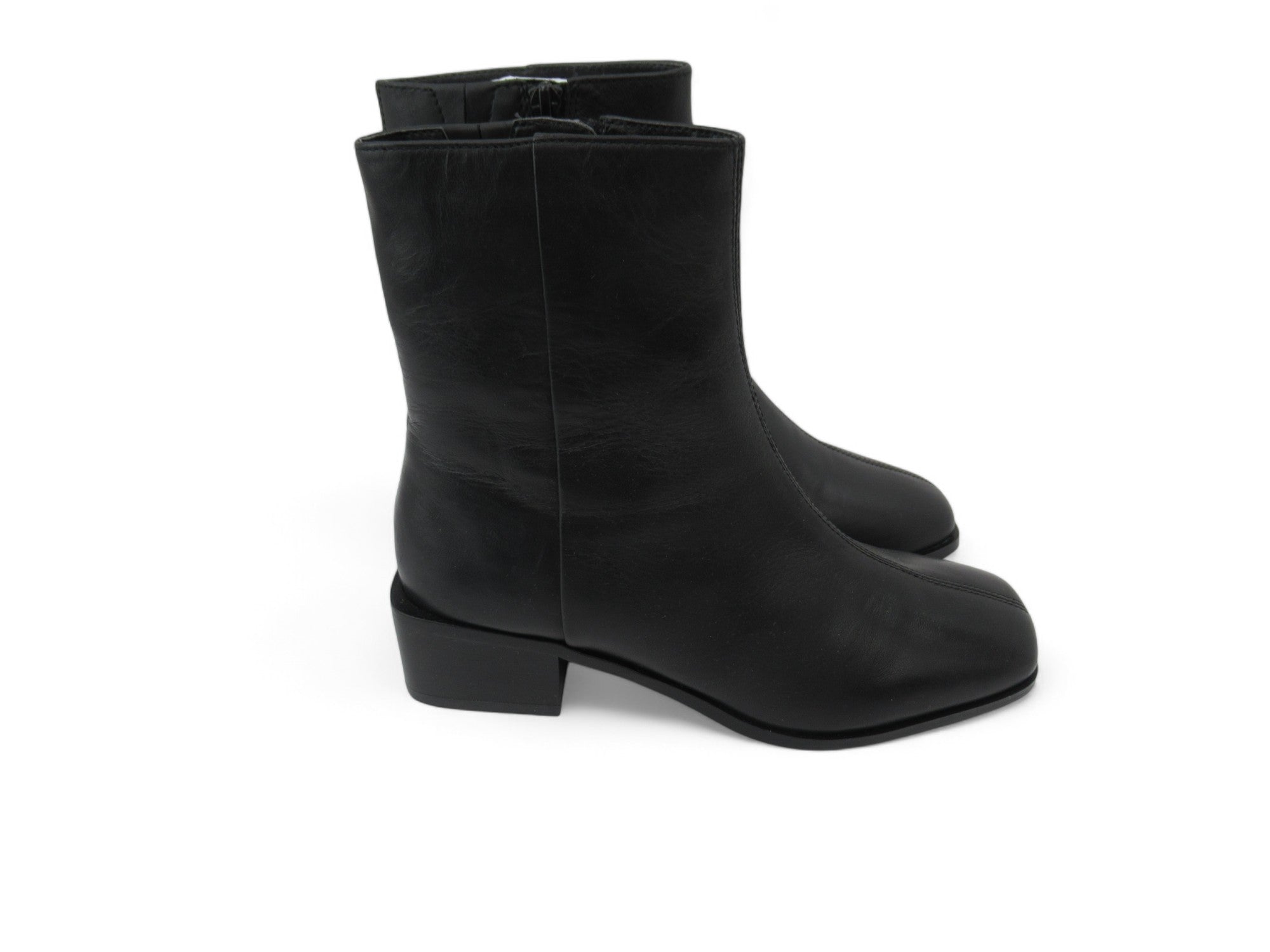 Side image for Marks & Spencer UK 4 Black Leather Boots Womenswear | Preloved