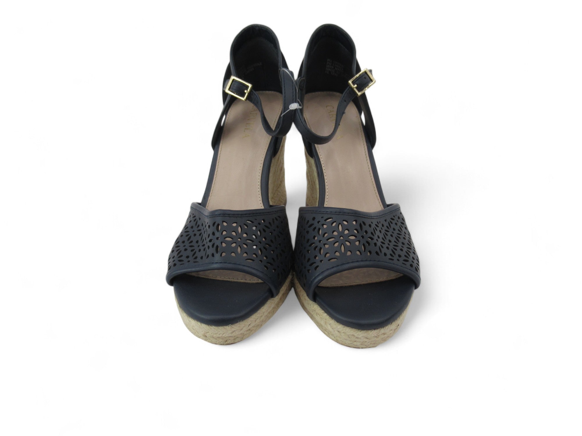 Front image for Carvela UK 4 Black Wedge Heel Sandals Womenswear | Preloved