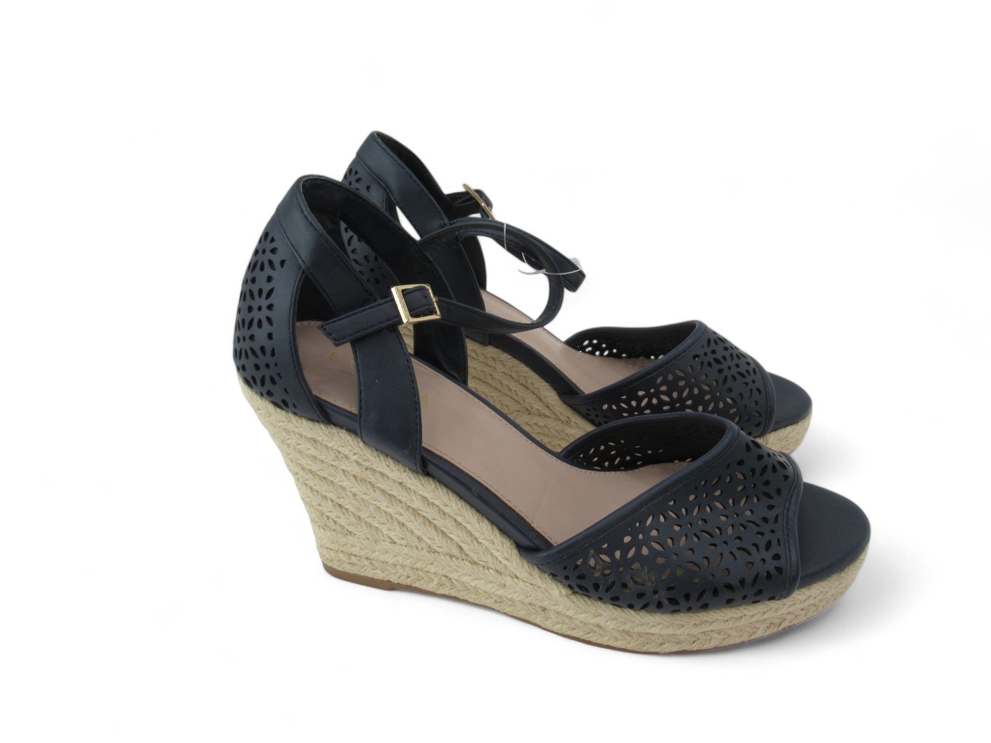 Side image for Carvela UK 4 Black Wedge Heel Sandals Womenswear | Preloved