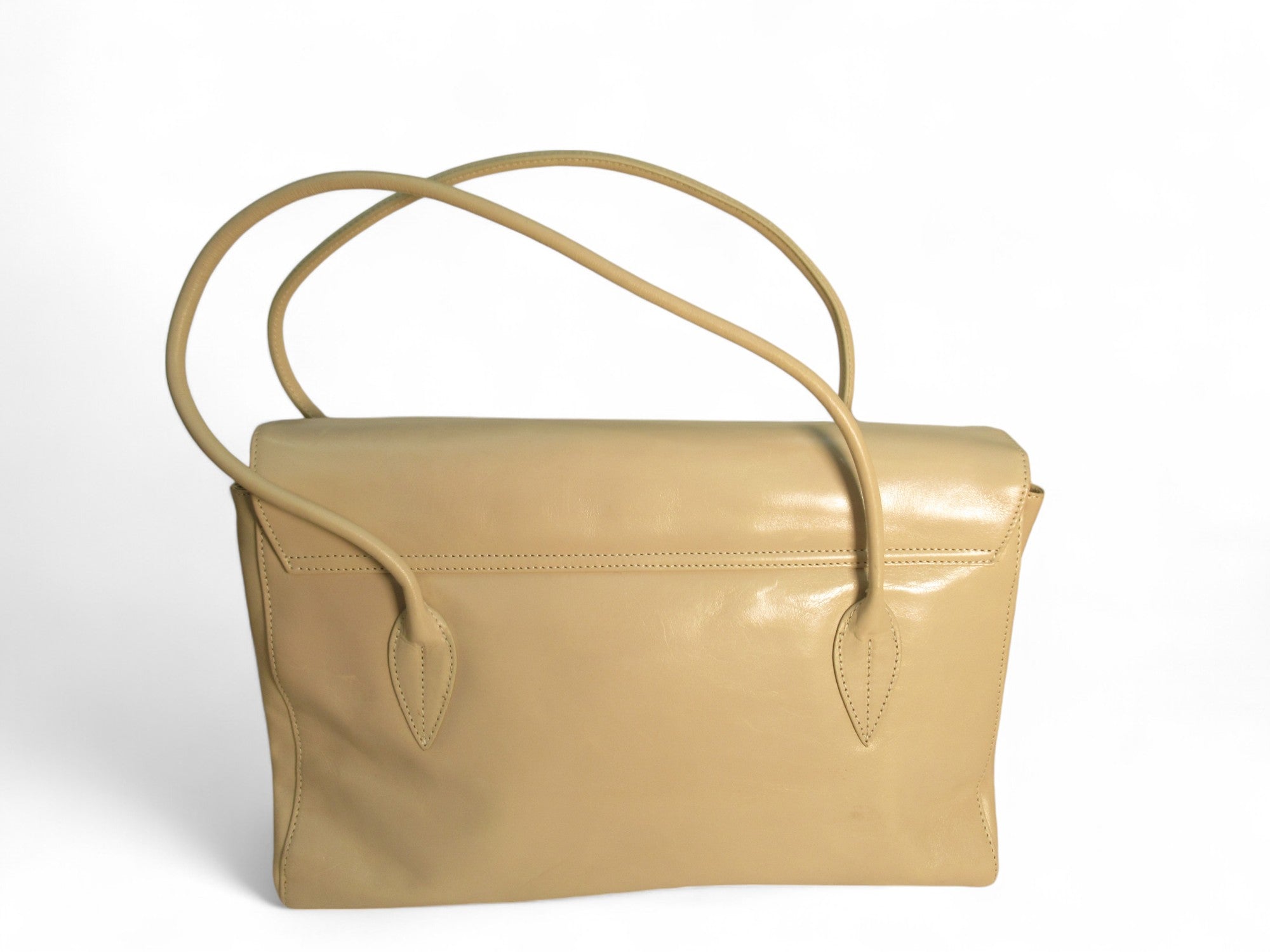 Back image for Jasper Conran Handbag Medium Nude Leather Womenswear | Preloved