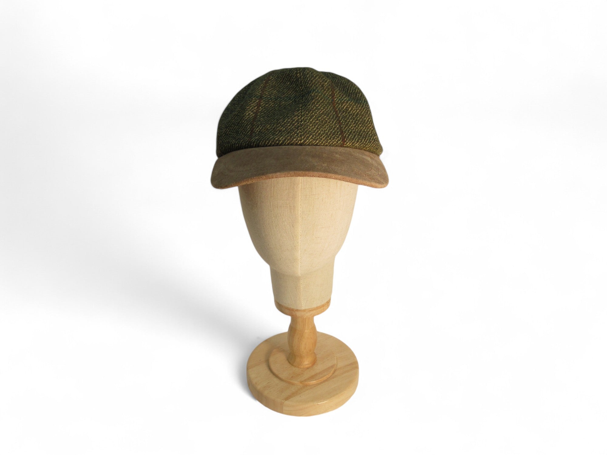 Front image for Olney Vintage Tweed Cap Small Green Brown Menswear | Preloved