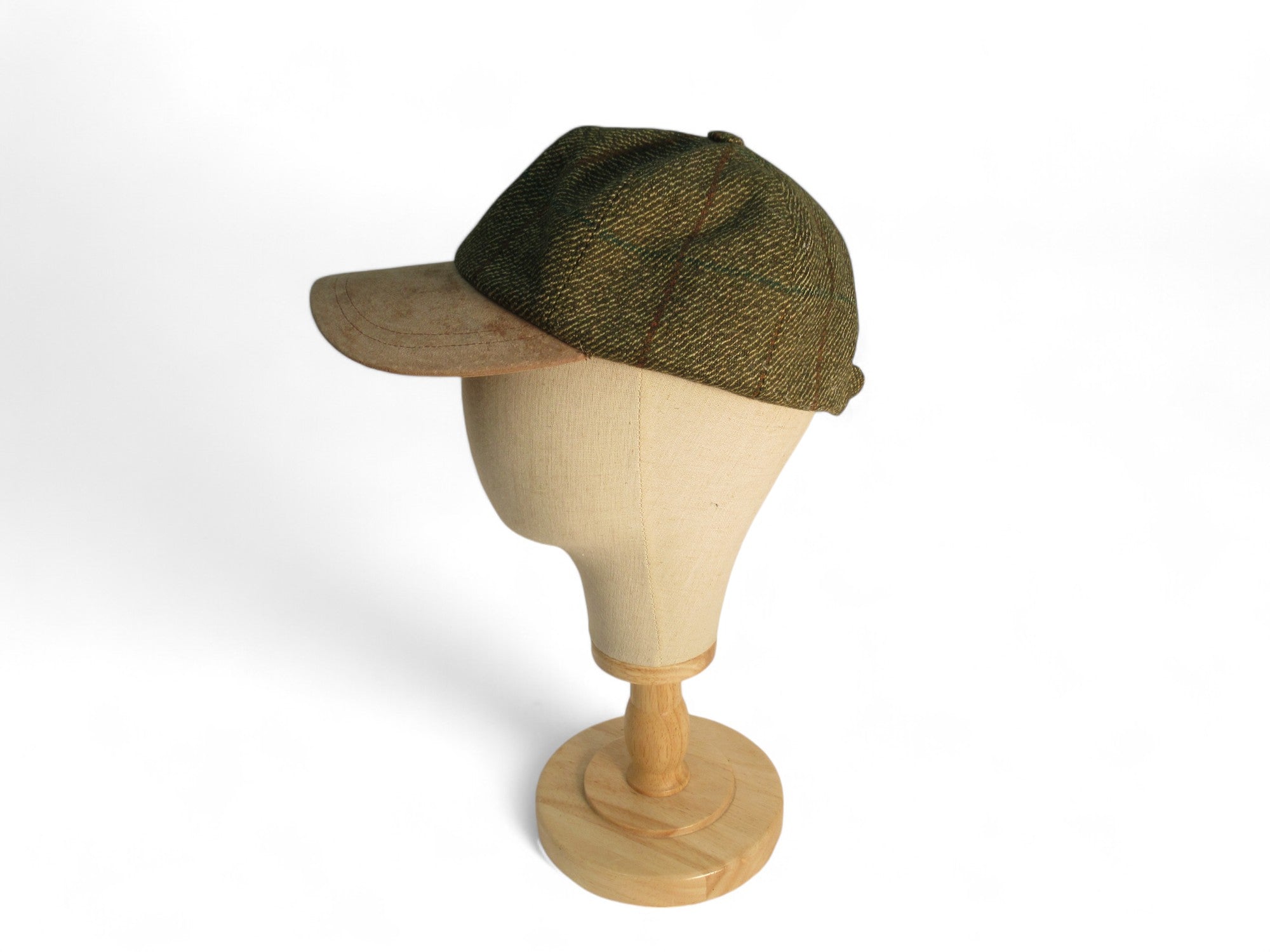 Side image for Olney Vintage Tweed Cap Small Green Brown Menswear | Preloved