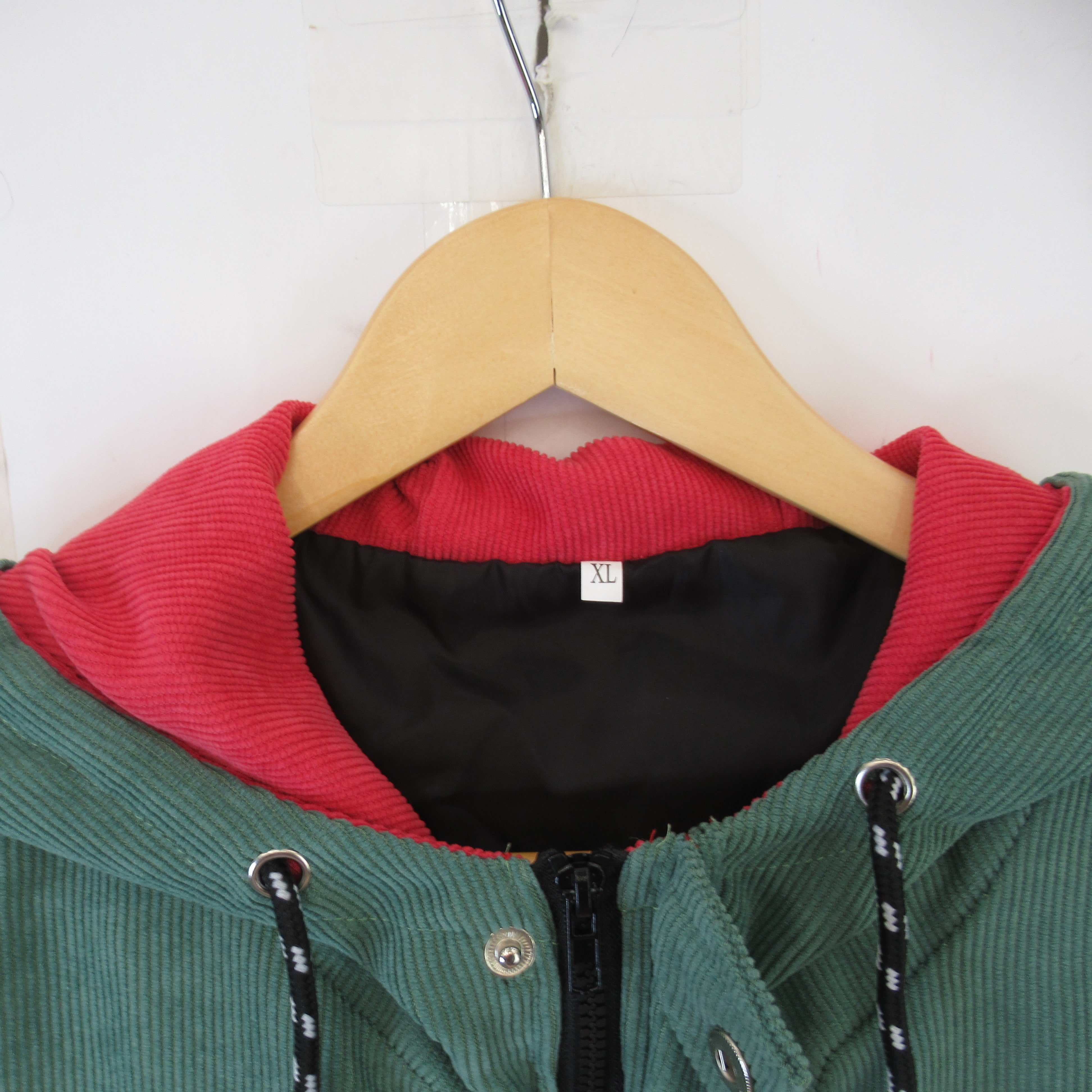 size label image for Duality Vintage Corduroy Hoodie XL Colour Block Menswear | Preloved 