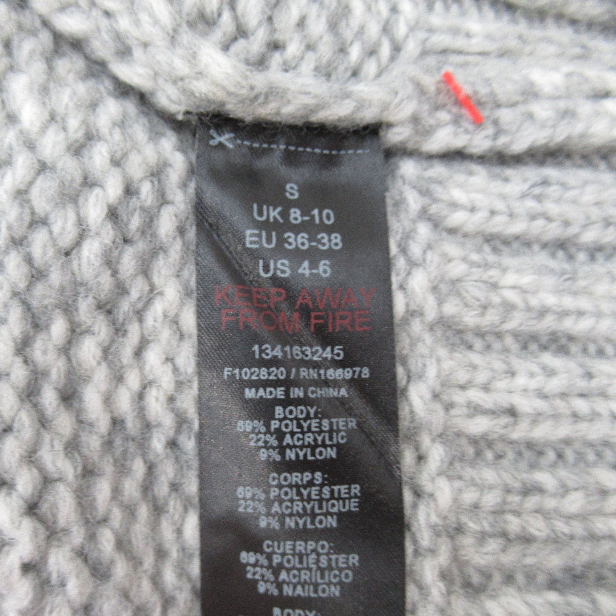 care label image Topshop Knit Jumper 8-10 Grey Womenswear | Preloved 